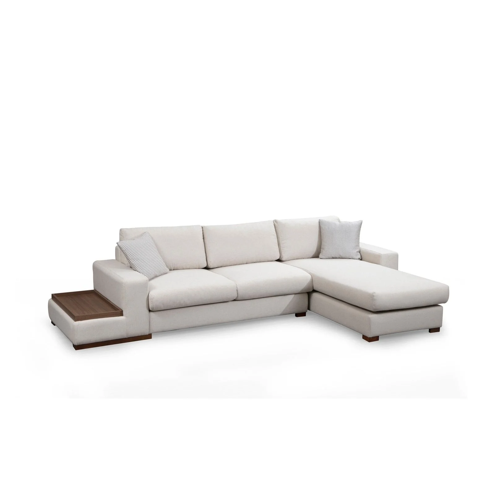 Loop Ecksofa, Rechte Seite, in Weiß, 312x194 cm
