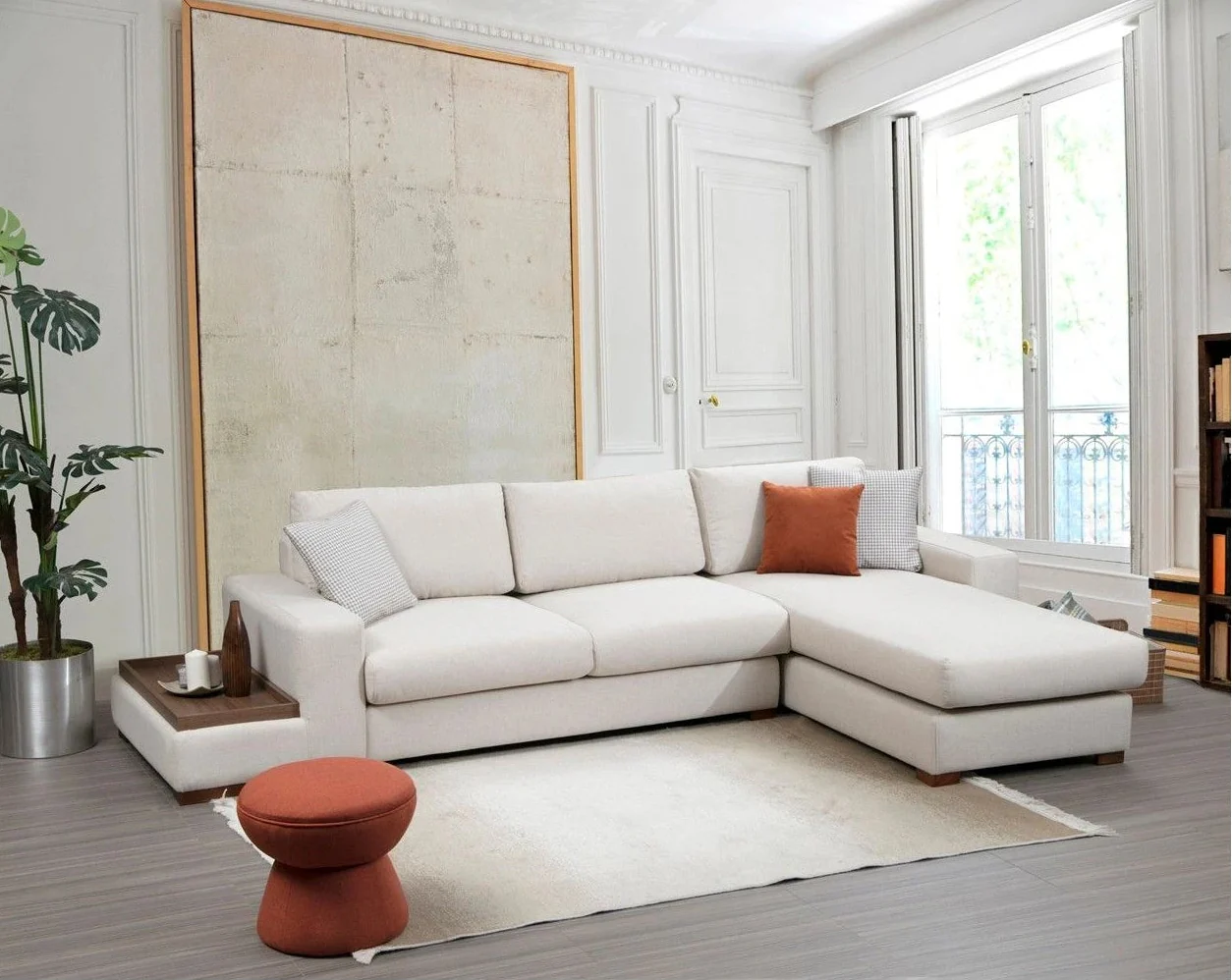 Loop Ecksofa, Rechte Seite, in Weiß, 312x194 cm - Image 2
