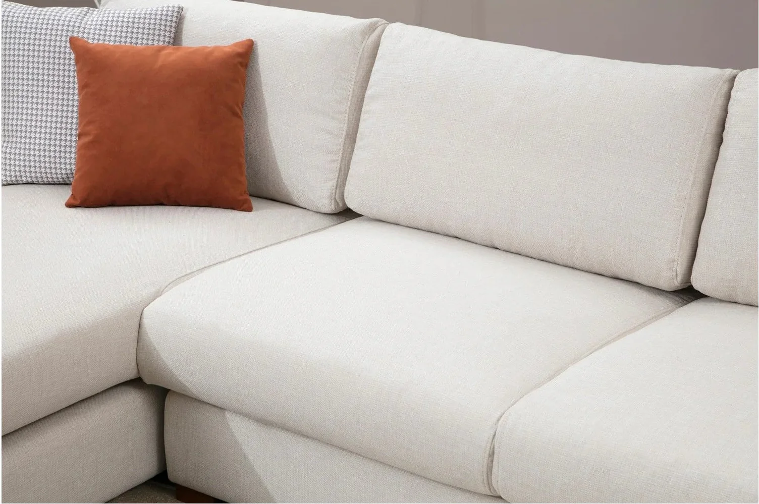 Loop Ecksofa, Rechte Seite, in Weiß, 312x194 cm - Image 4