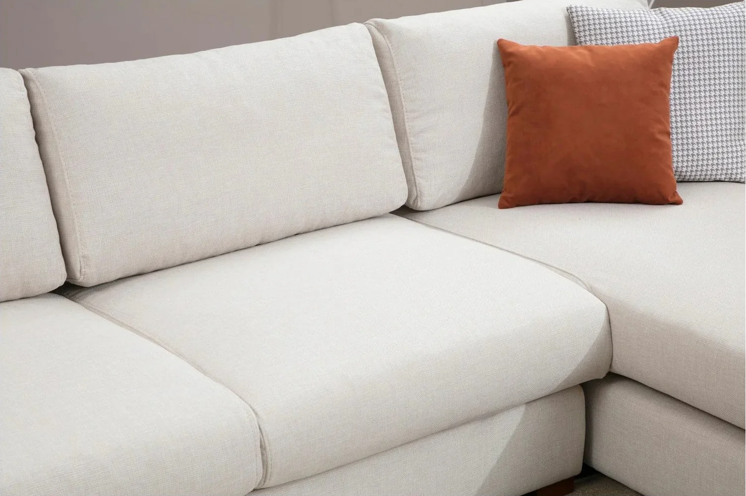 Loop Ecksofa, Rechte Seite, in Weiß, 312x194 cm - Image 5