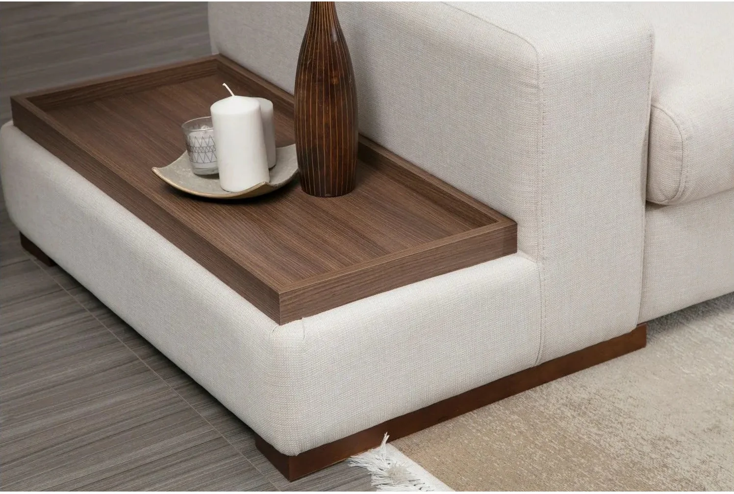 Loop Ecksofa, Rechte Seite, in Weiß, 312x194 cm - Image 6