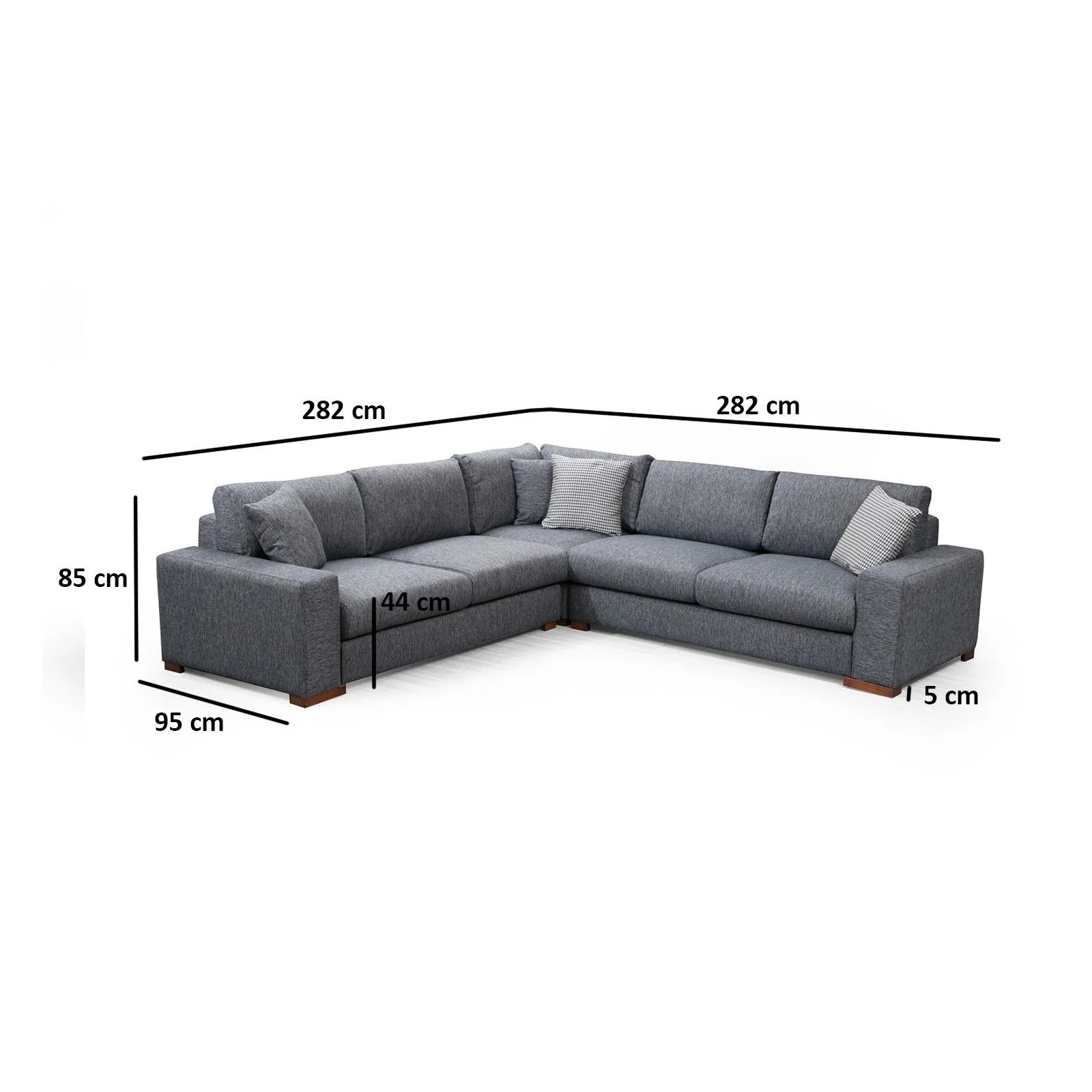 Loop Ecksofa, Symmetrisch, in Anthrazit, 282x282 cm - Image 3