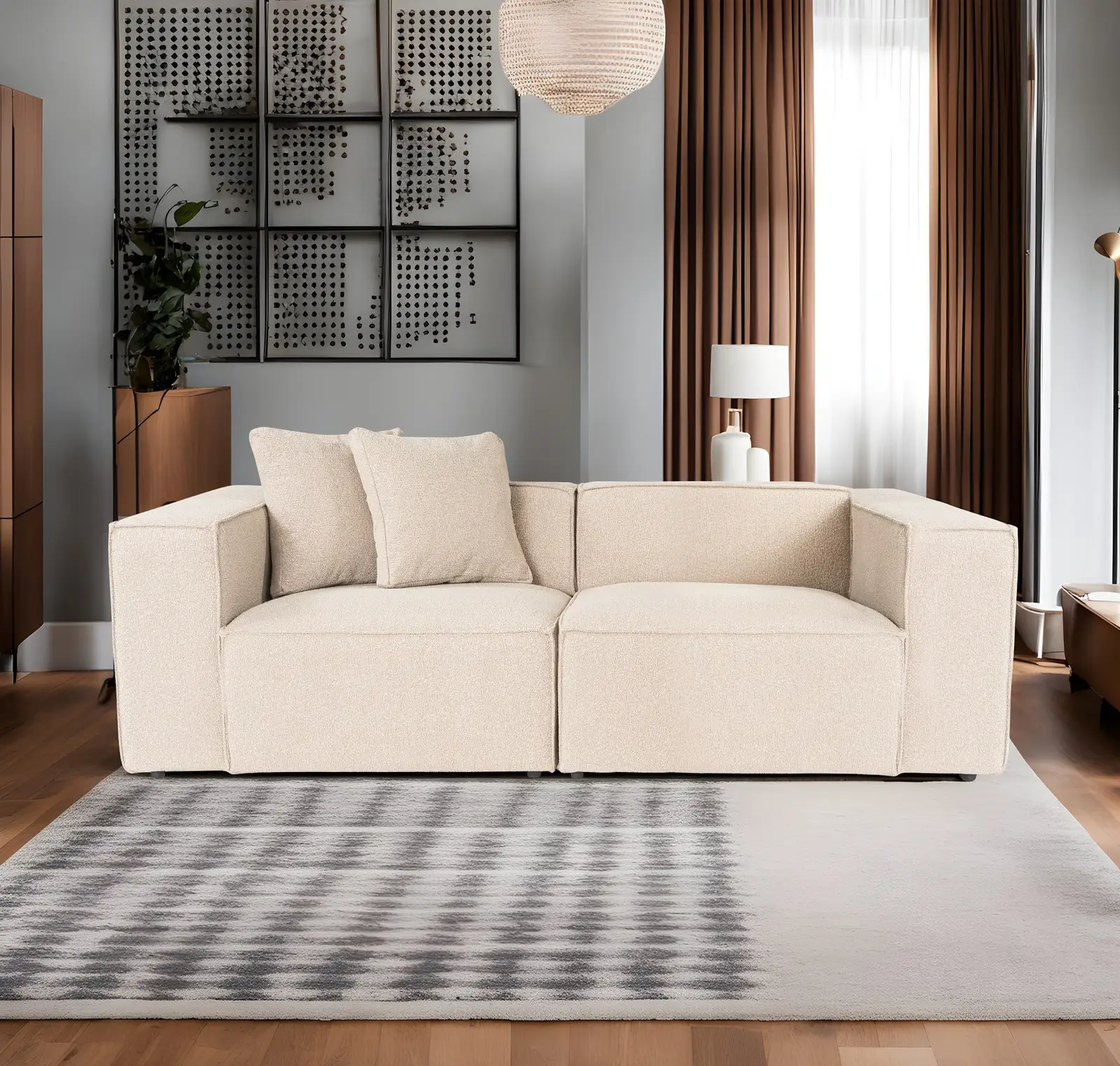 Lora 2-Sitzer Sofa in Mokka, 220x108 cm - Image 11
