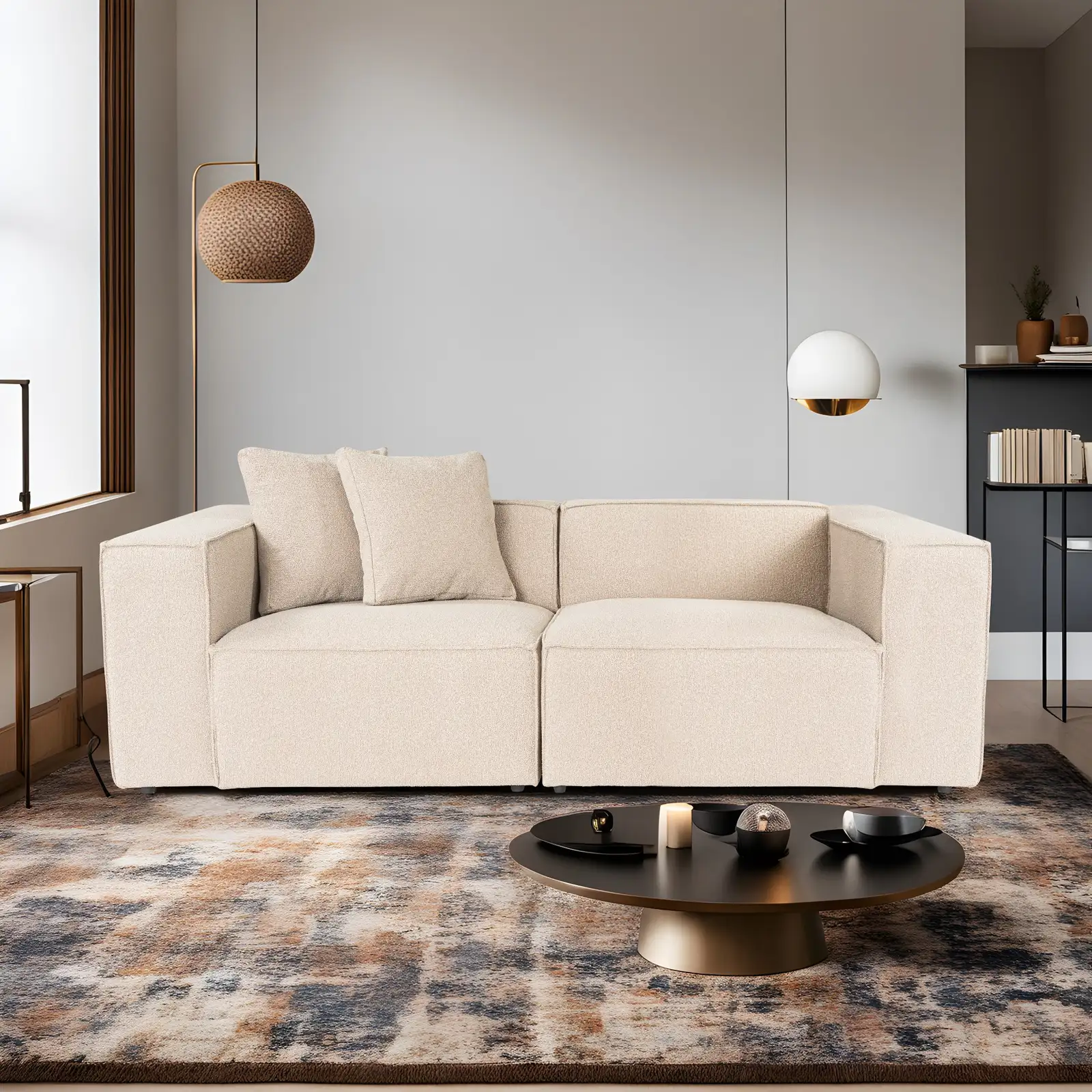 Lora 2-Sitzer Sofa in Mokka, 220x108 cm - Image 12