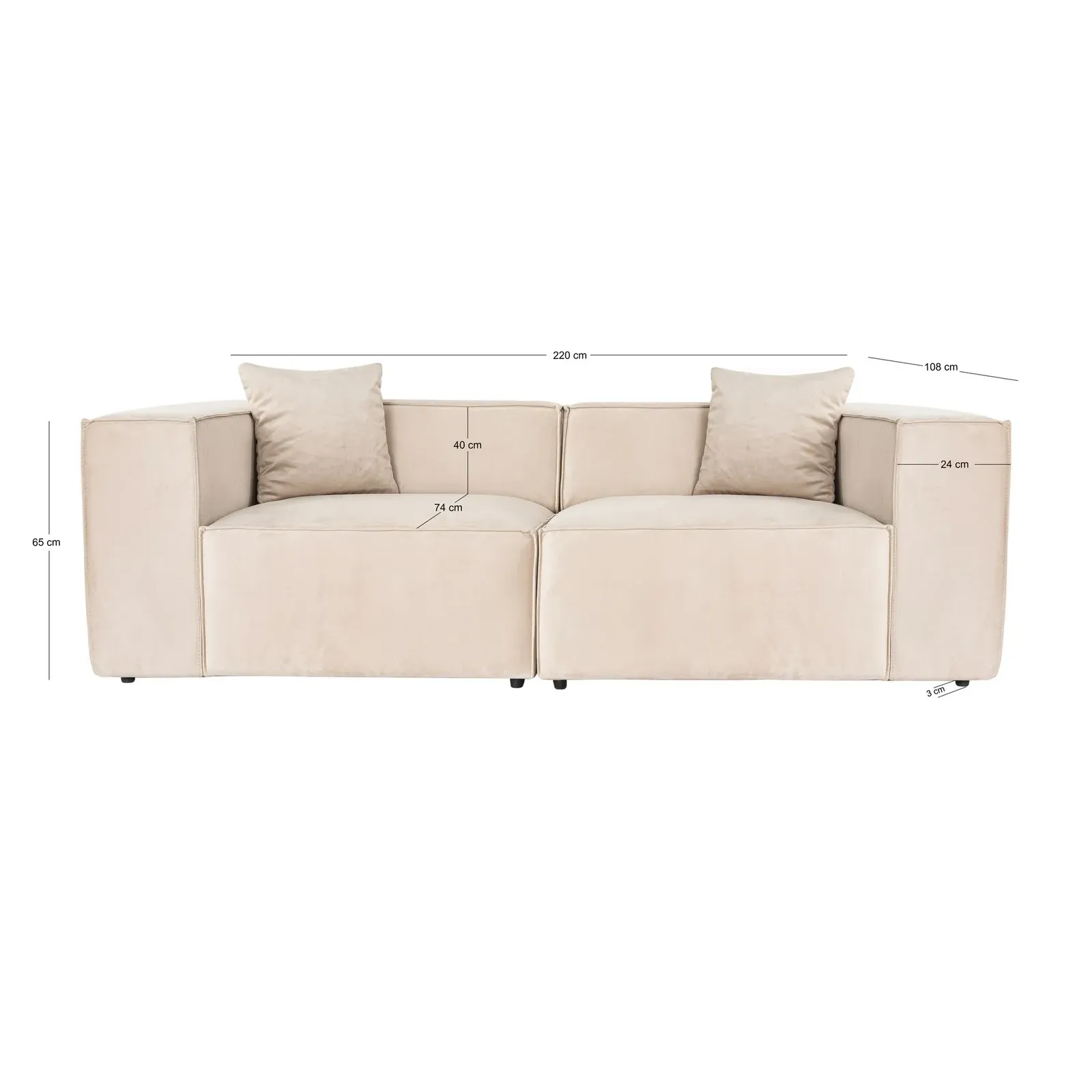 Lora 2-Sitzer Sofa in Mokka, 220x108 cm - Image 16