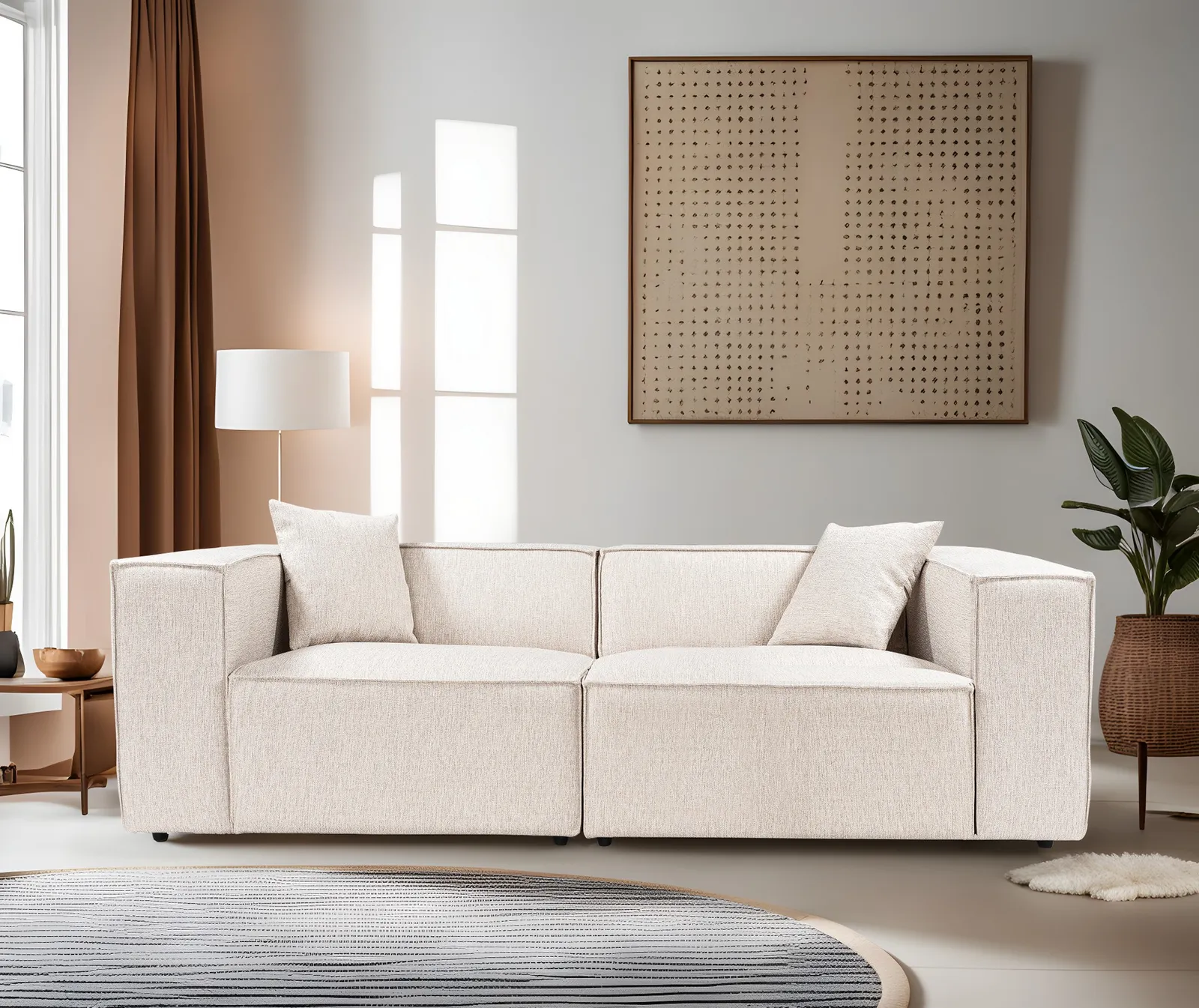 Lora 2-Sitzer Sofa in Mokka, 220x108 cm - Image 24