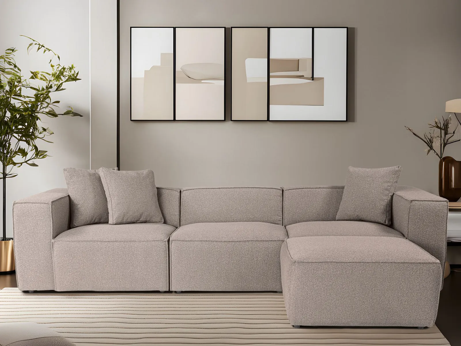 Lora Ecksofa aus Leinen, Rechte Seite, 303x193 cm - Image 13