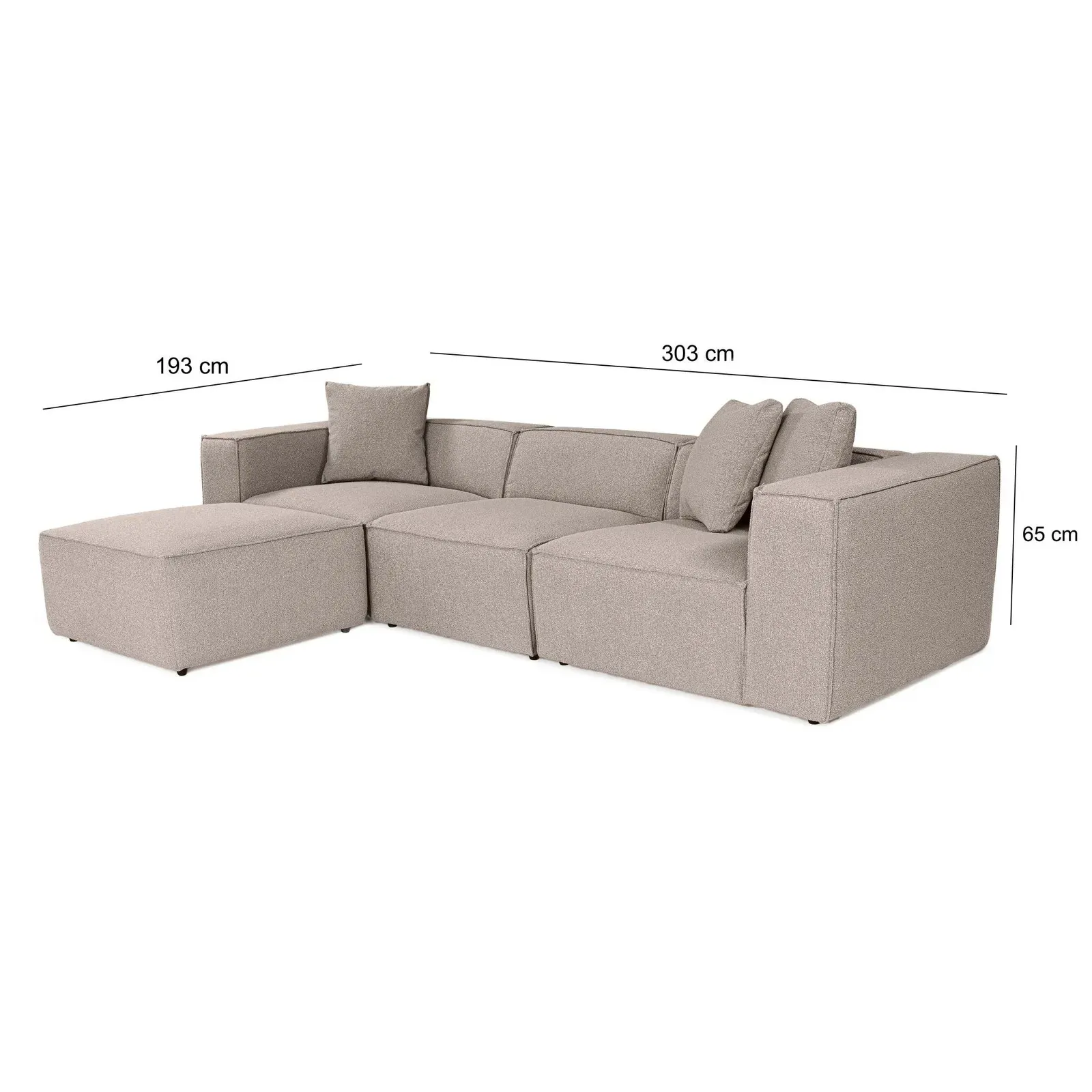 Lora Ecksofa aus Leinen, Rechte Seite, 303x193 cm - Image 15