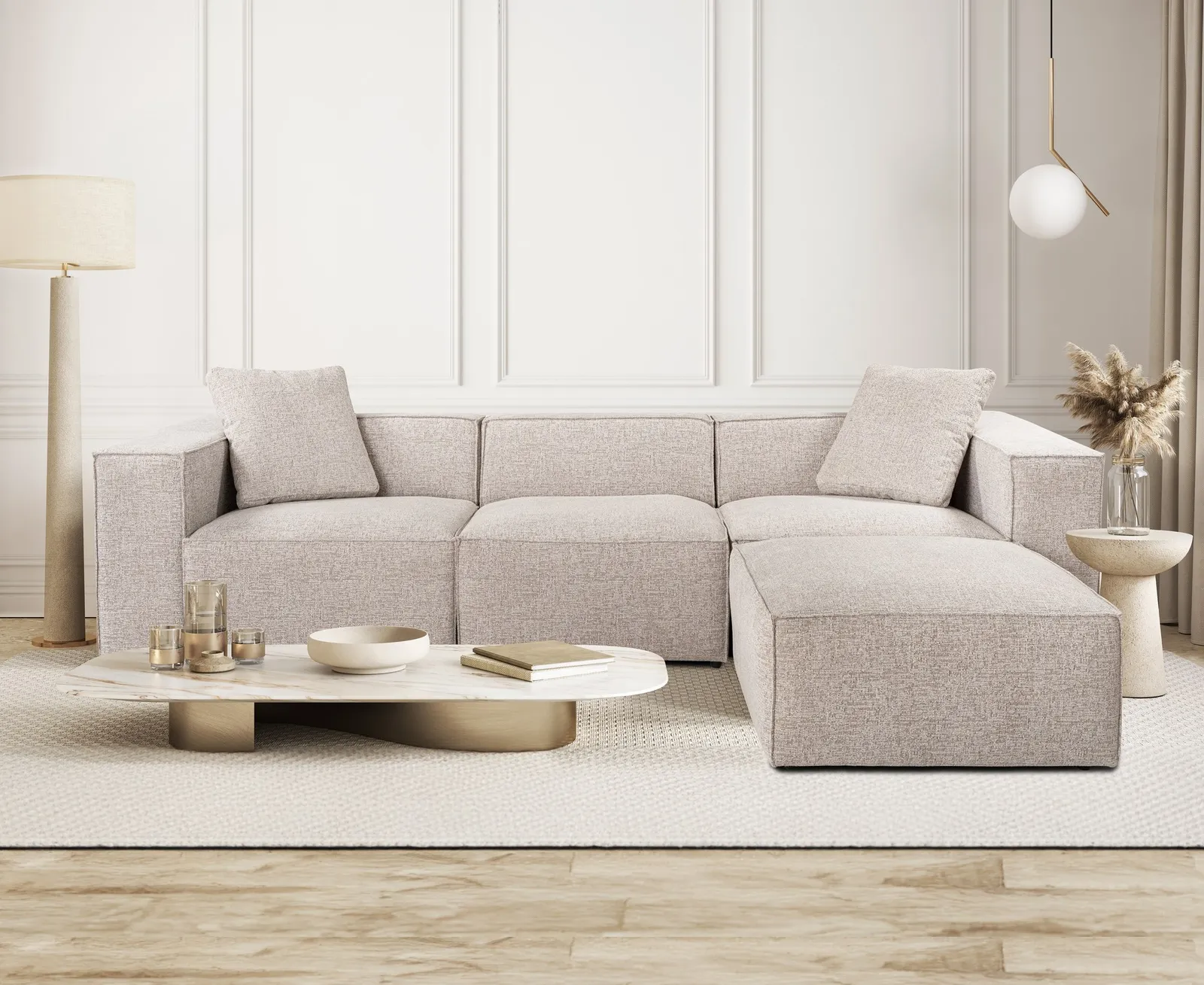Lora Ecksofa aus Leinen, Rechte Seite, 303x193 cm - Image 2