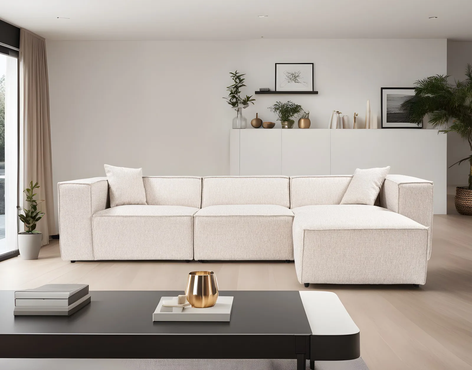 Lora Ecksofa aus Leinen, Rechte Seite, 303x193 cm - Image 26