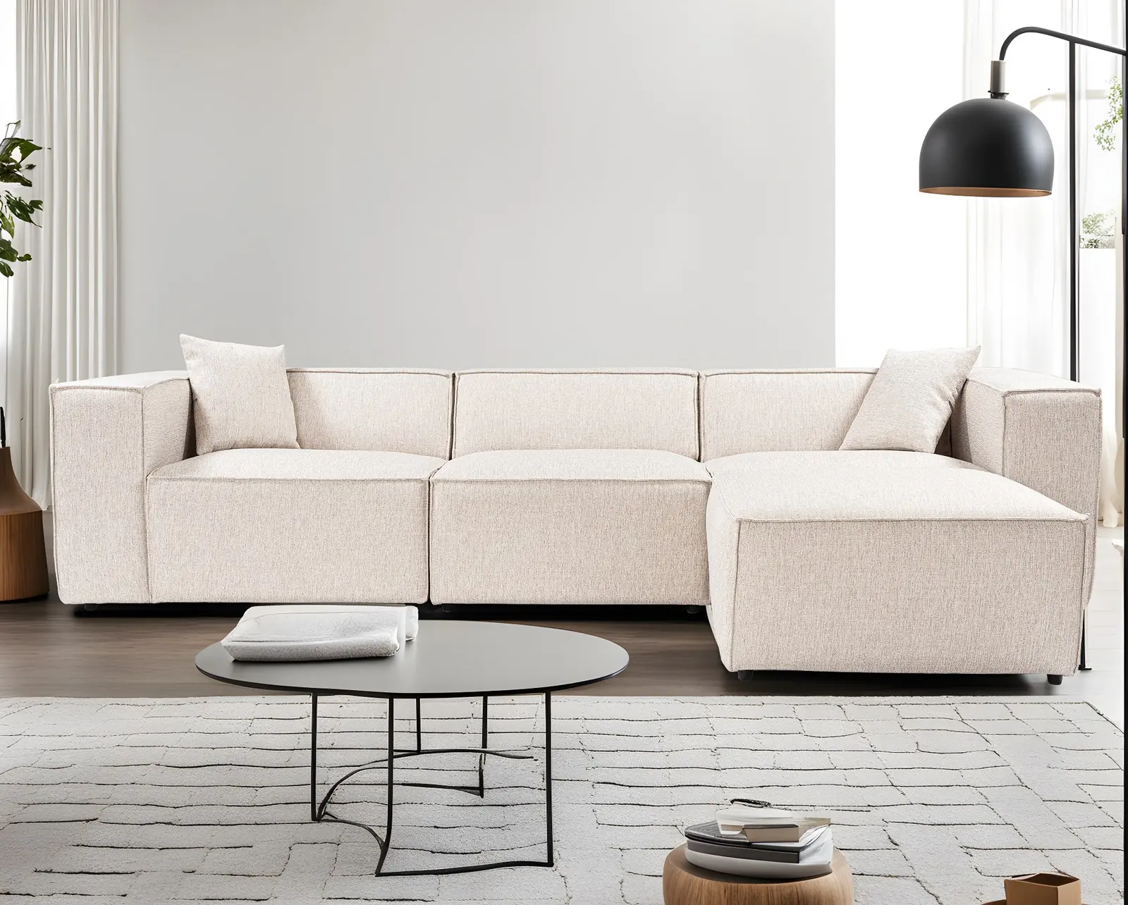 Lora Ecksofa aus Leinen, Rechte Seite, 303x193 cm - Image 27