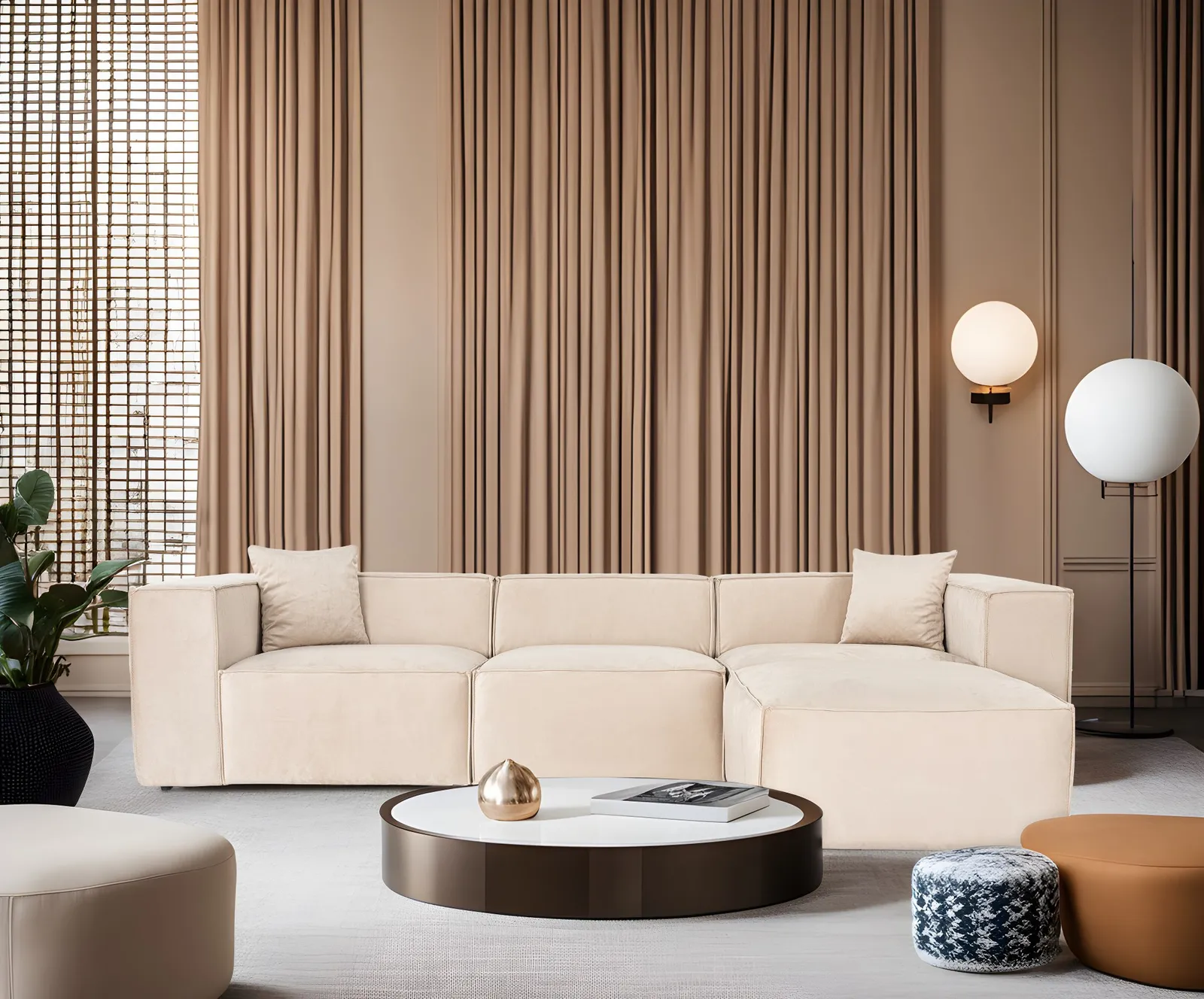 Lora Ecksofa aus Leinen, Rechte Seite, 303x193 cm - Image 45