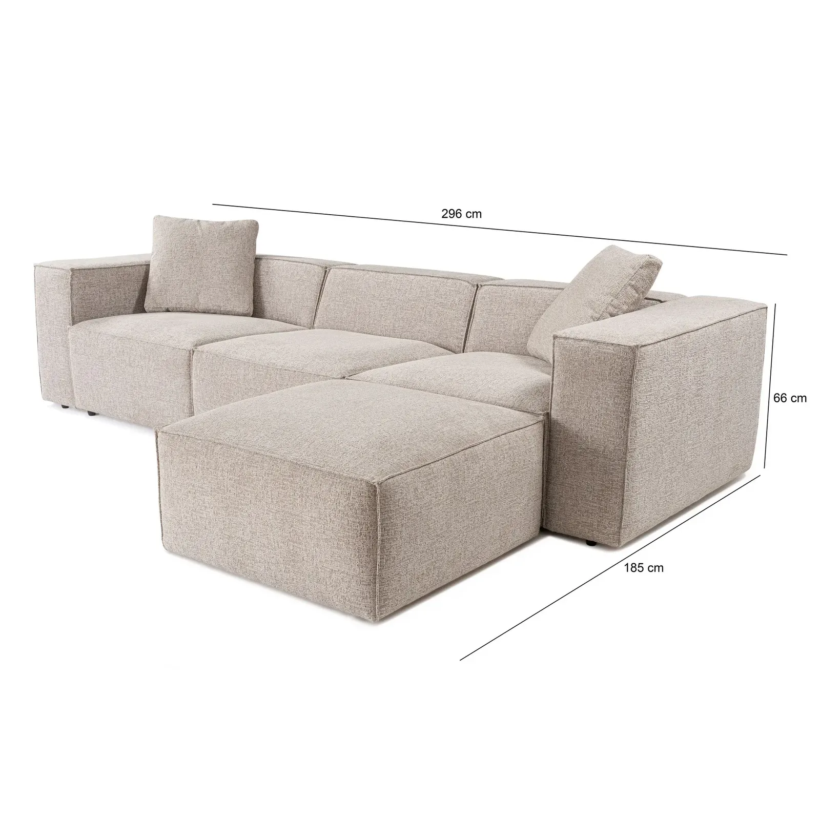 Lora Ecksofa aus Leinen, Rechte Seite, 303x193 cm - Image 5