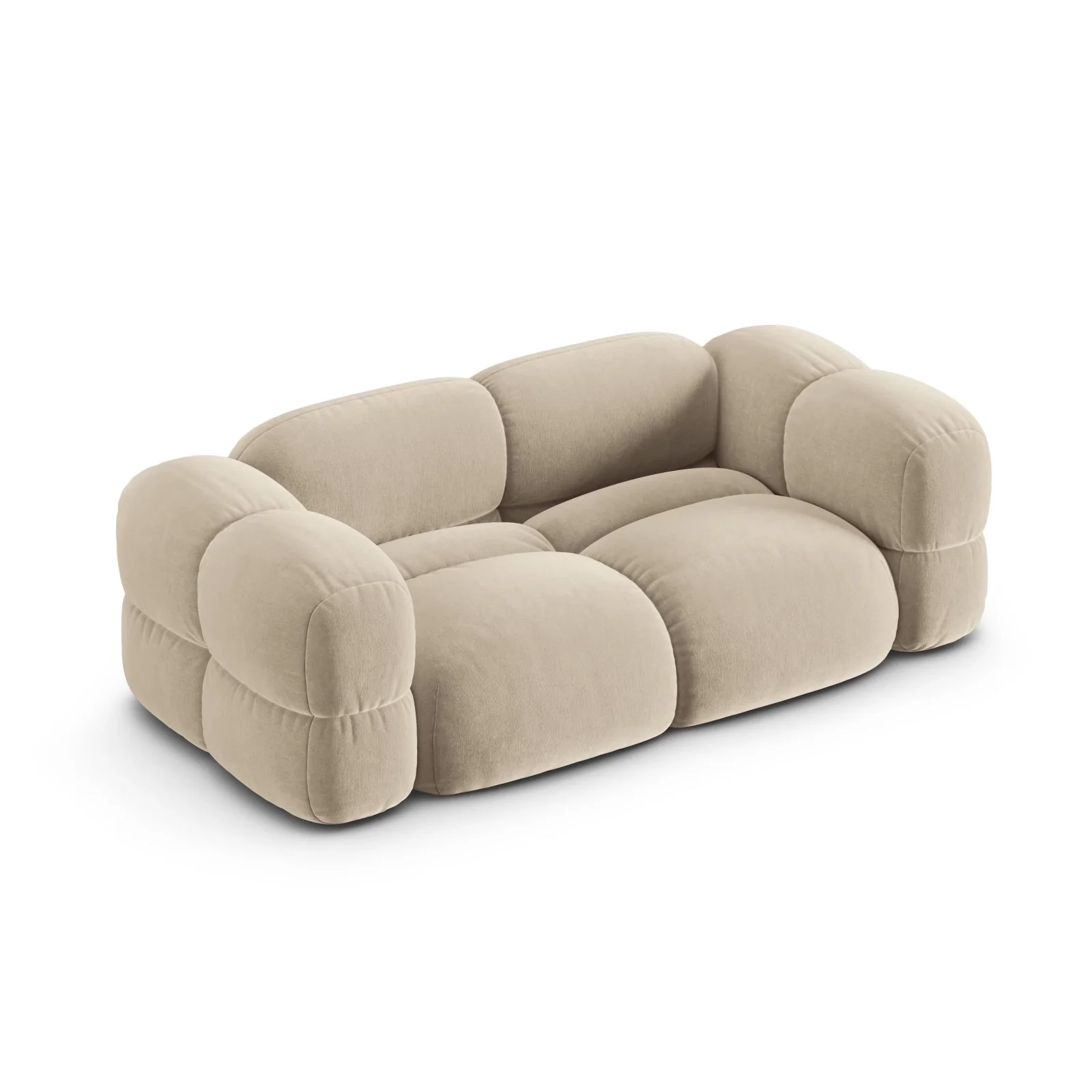 Loretto 3-Sitzer Sofa aus Samt oder Strukturstoff, 210x100x68 cm - Image 5