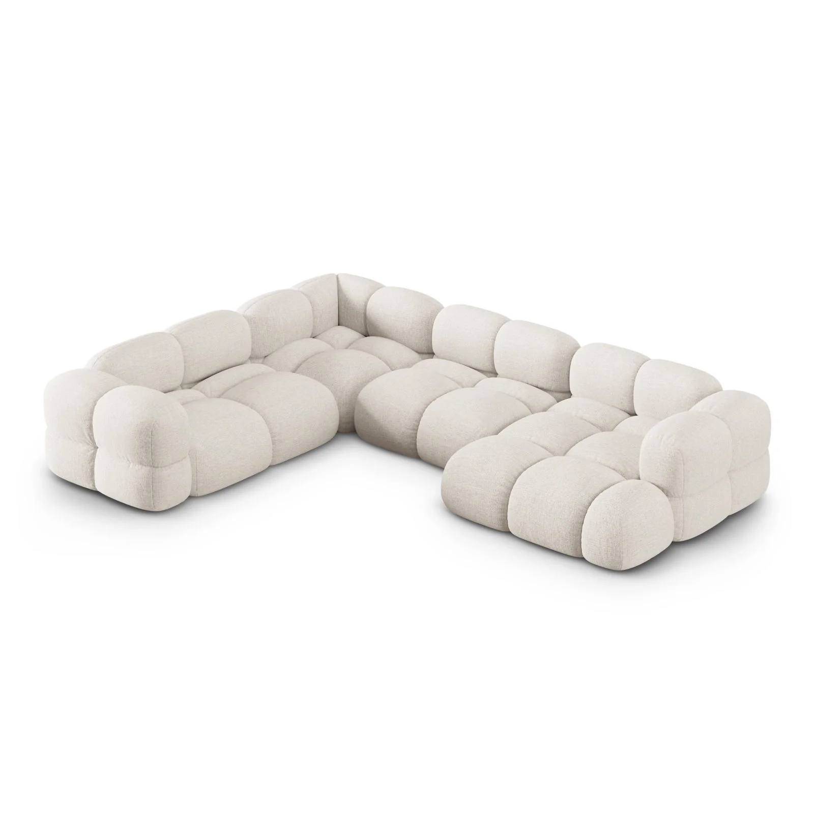 Loretto 5-Sitzer Panorama Ecksofa, Linke Seite, aus Samt oder Strukturstoff, 345x250x68 cm - Image 37