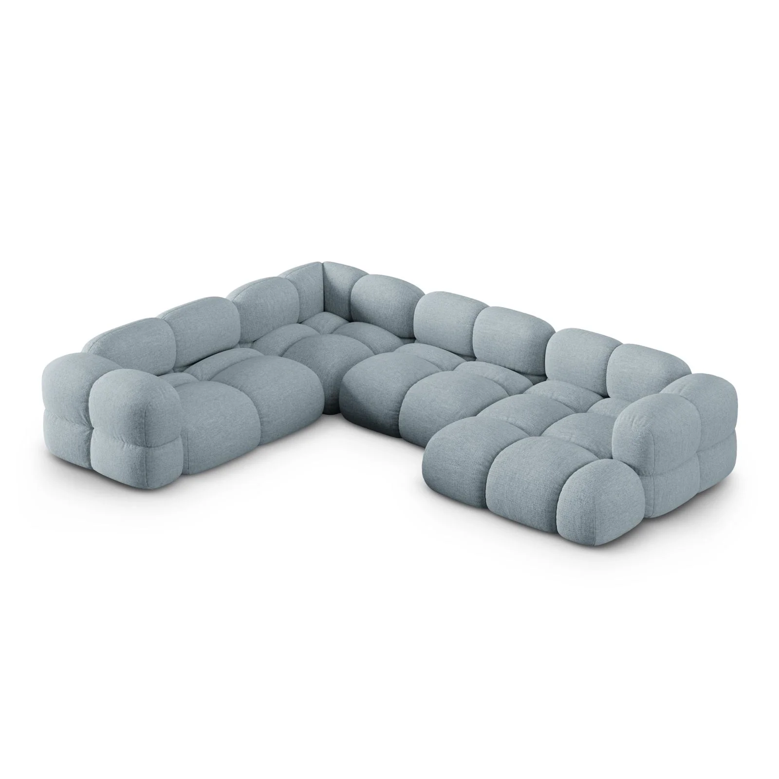 Loretto 5-Sitzer Panorama Ecksofa, Linke Seite, aus Samt oder Strukturstoff, 345x250x68 cm - Image 55