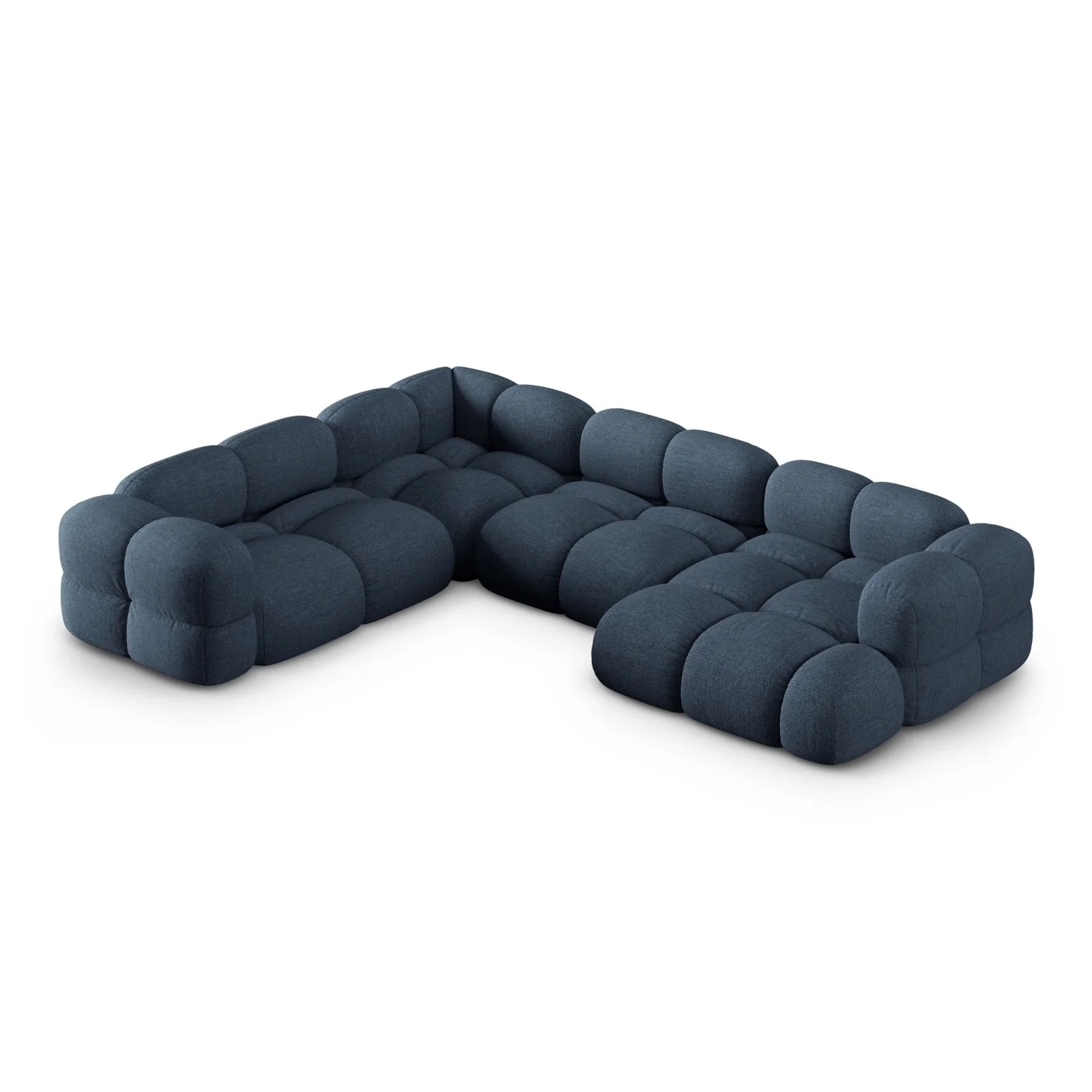 Loretto 5-Sitzer Panorama Ecksofa, Linke Seite, aus Samt oder Strukturstoff, 345x250x68 cm - Image 61