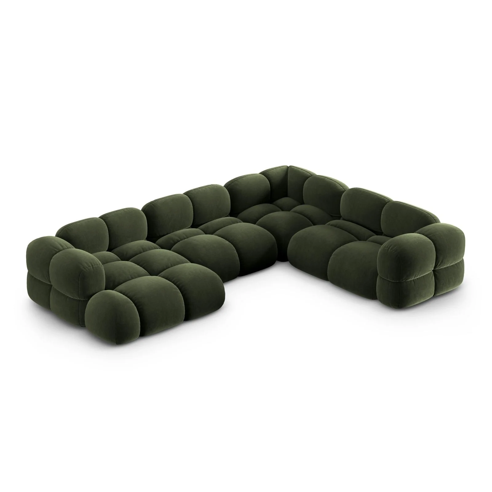 Loretto 5-Sitzer Panorama Ecksofa, Rechte Seite, aus Samt oder Strukturstoff, 345x250x68 cm - Image 19