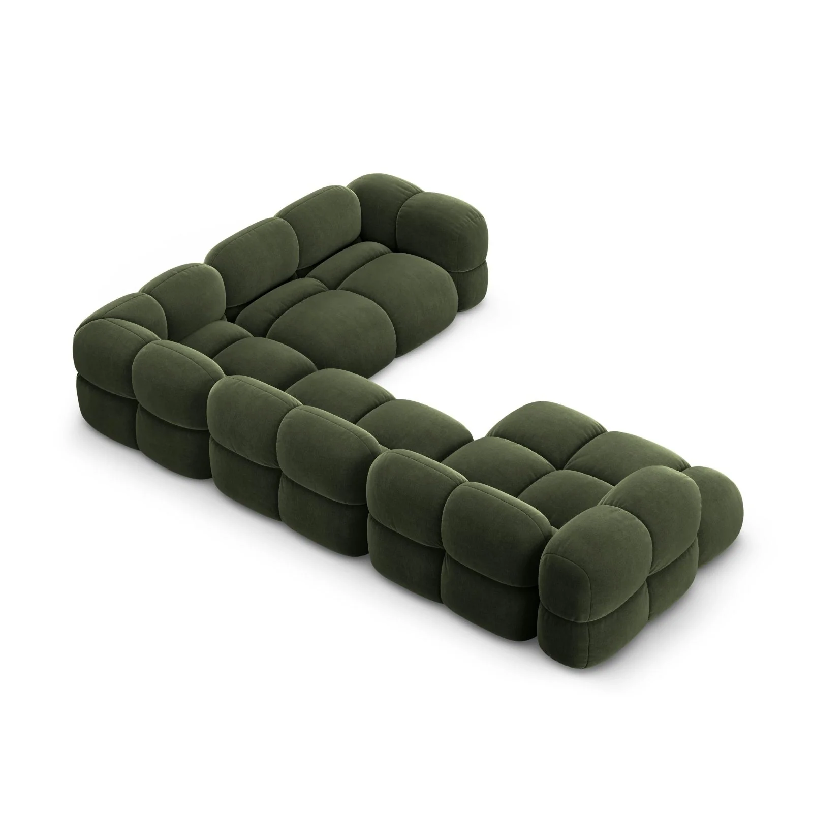 Loretto 5-Sitzer Panorama Ecksofa, Rechte Seite, aus Samt oder Strukturstoff, 345x250x68 cm - Image 23