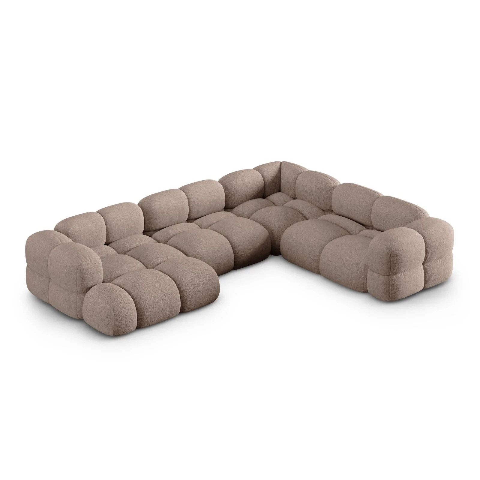 Loretto 5-Sitzer Panorama Ecksofa, Rechte Seite, aus Samt oder Strukturstoff, 345x250x68 cm - Image 43