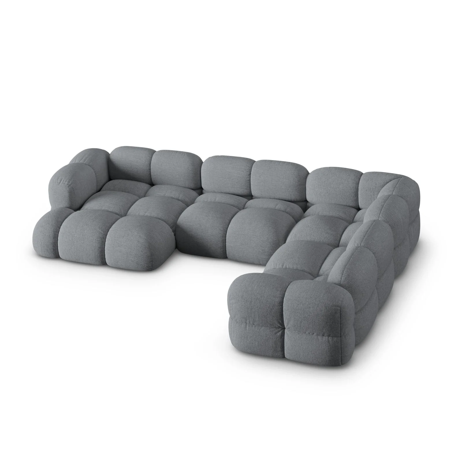 Loretto 5-Sitzer Panorama Ecksofa, Rechte Seite, aus Samt oder Strukturstoff, 345x250x68 cm - Image 70