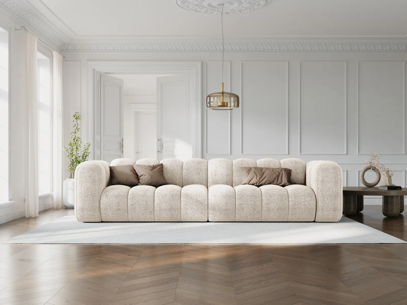 Lupine Modulares 4-Sitzer Sofa aus Samt, Chenille oder Boucle, 290x95x70 cm - Image 32