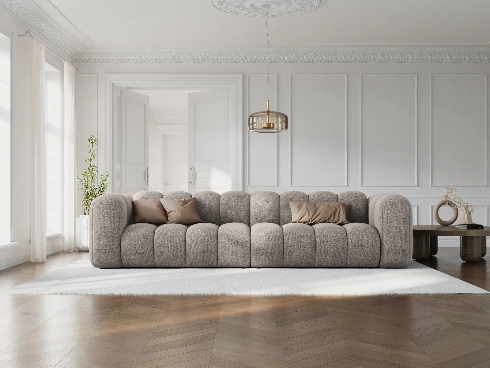 Lupine Modulares 4-Sitzer Sofa aus Samt, Chenille oder Boucle, 290x95x70 cm - Image 38