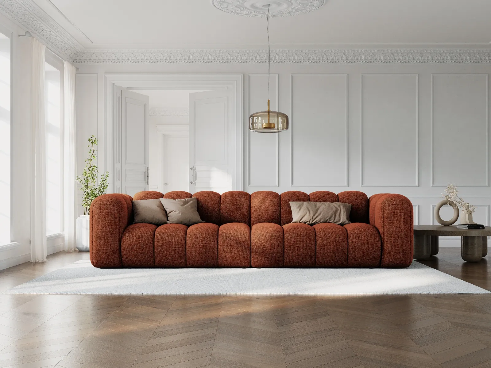 Lupine Modulares 4-Sitzer Sofa aus Samt, Chenille oder Boucle, 290x95x70 cm - Image 44