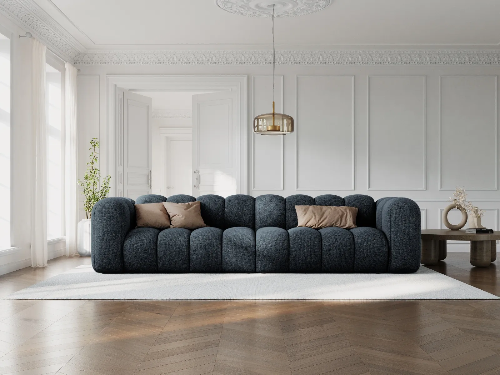 Lupine Modulares 4-Sitzer Sofa aus Samt, Chenille oder Boucle, 290x95x70 cm - Image 50