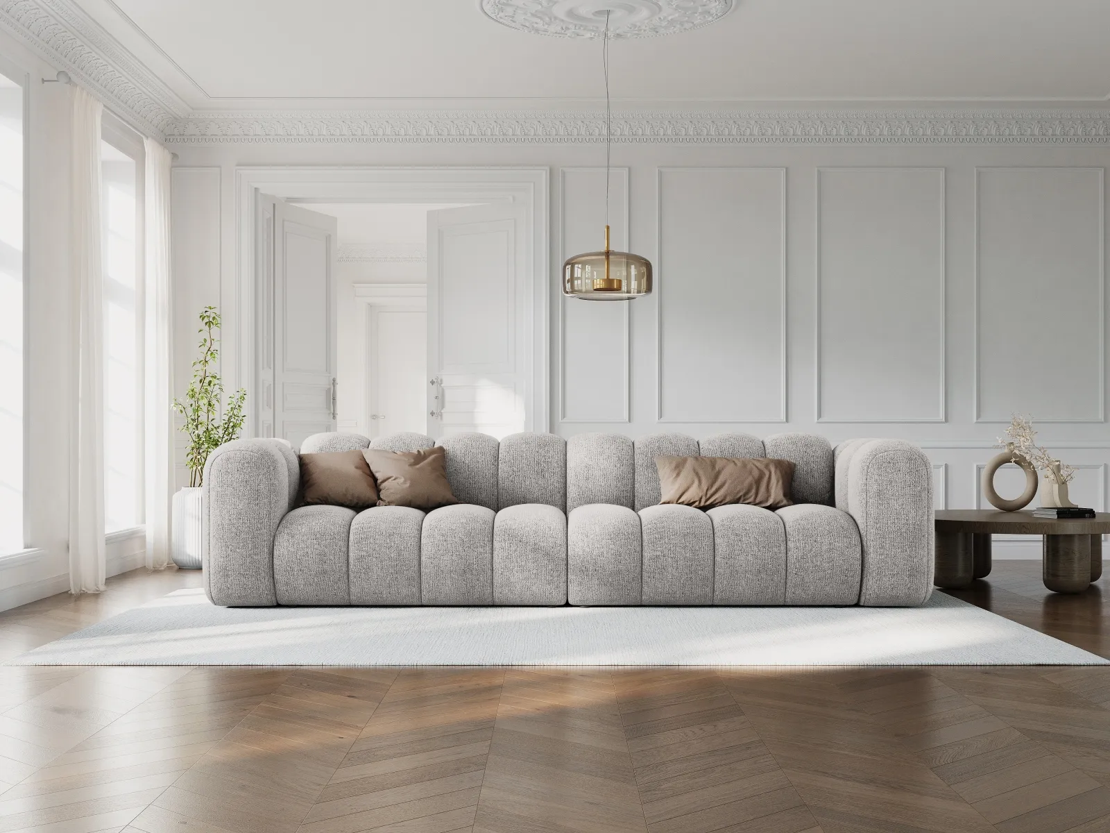 Lupine Modulares 4-Sitzer Sofa aus Samt, Chenille oder Boucle, 290x95x70 cm - Image 56
