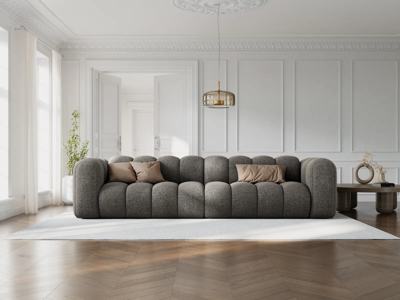 Lupine Modulares 4-Sitzer Sofa aus Samt, Chenille oder Boucle, 290x95x70 cm - Image 68