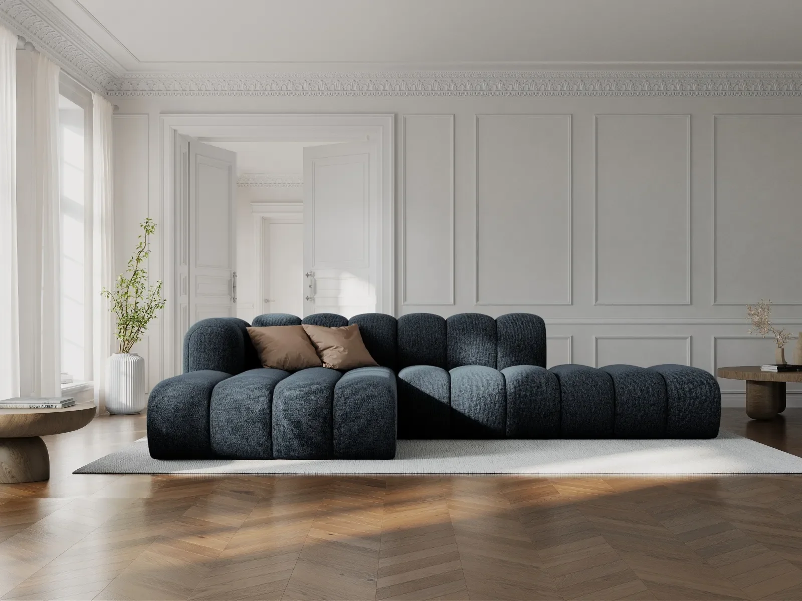 Lupine Modulares 5-Sitzer Ecksofa, Linke Seite, aus Samt, Chenille oder Boucle, 299x177 cm - Image 101
