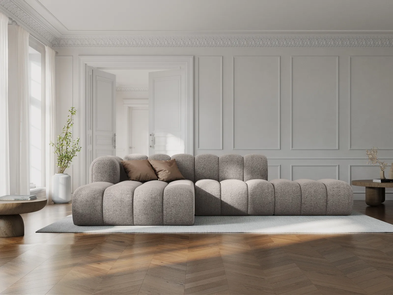 Lupine Modulares 5-Sitzer Ecksofa, Linke Seite, aus Samt, Chenille oder Boucle, 299x177 cm - Image 87