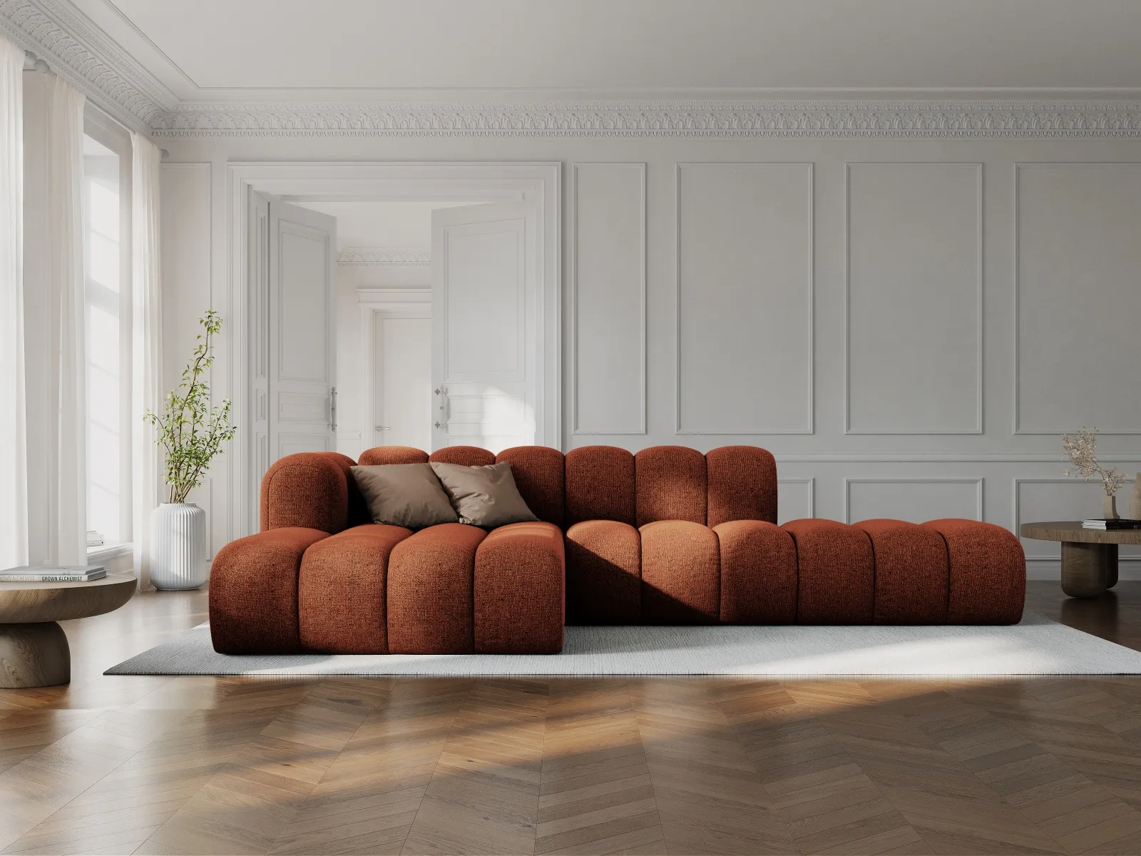 Lupine Modulares 5-Sitzer Ecksofa, Linke Seite, aus Samt, Chenille oder Boucle, 299x177 cm - Image 94