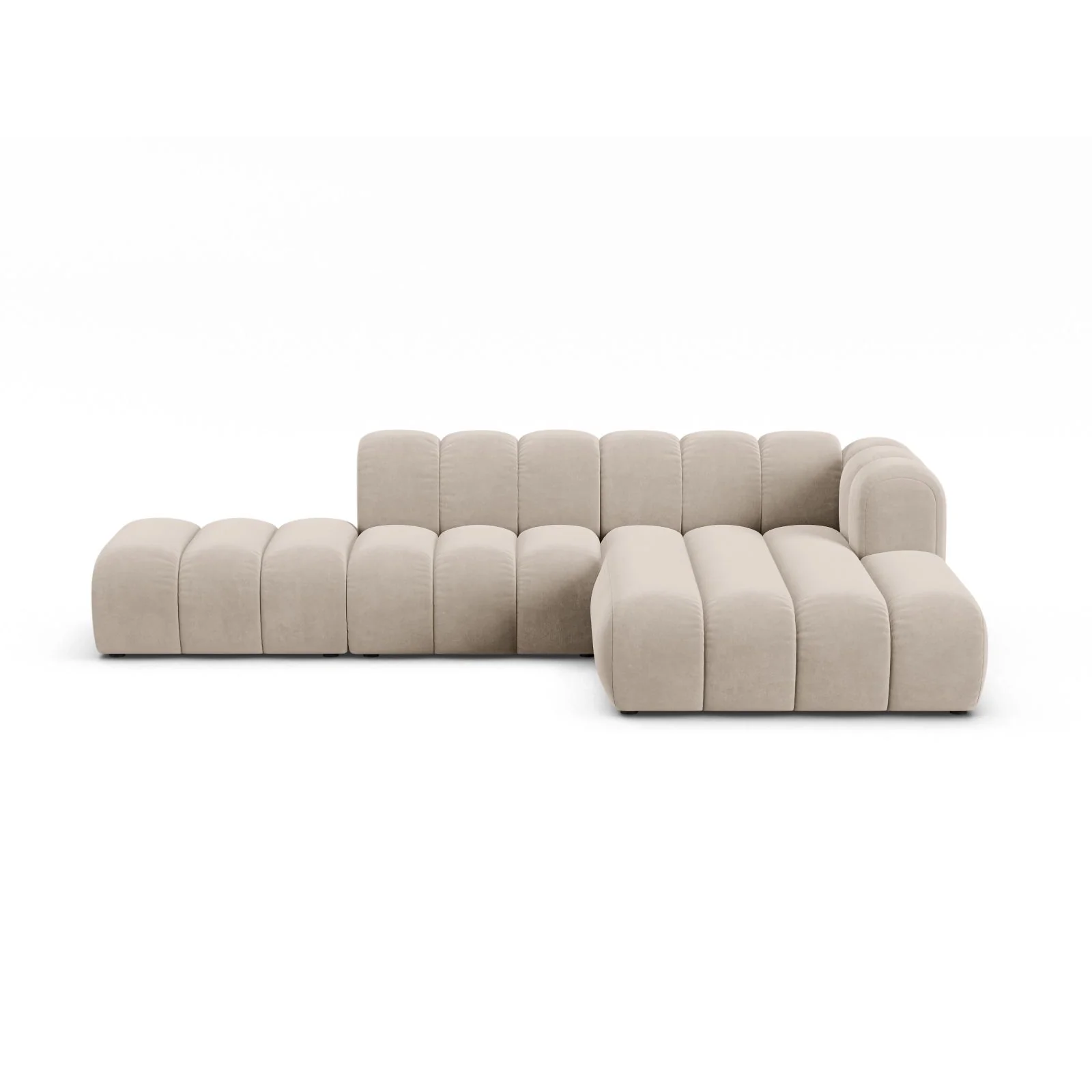Lupine Modulares 5-Sitzer Ecksofa, Rechte Seite, aus Samt, Chenille oder Boucle, 299x177 cm