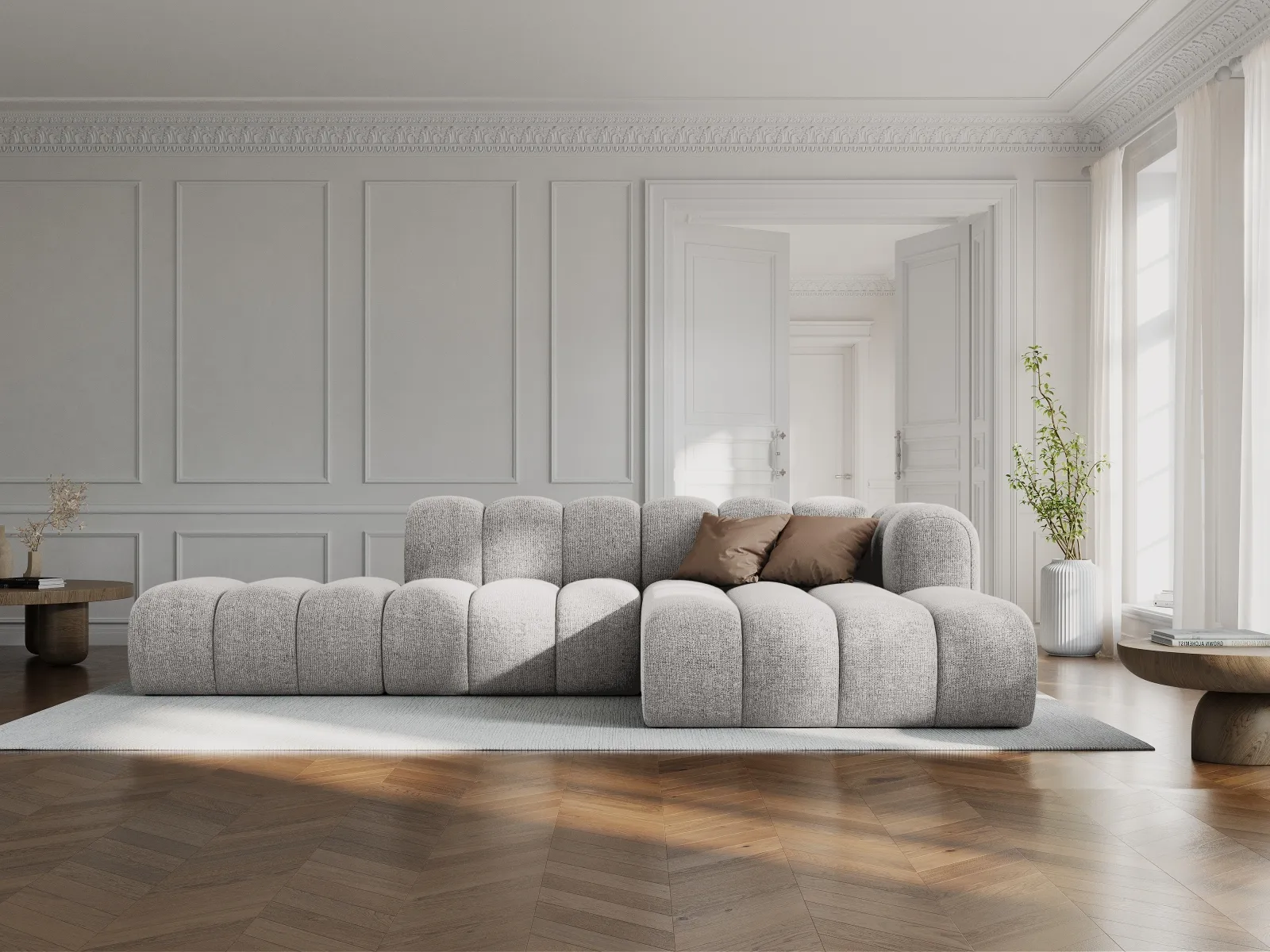 Lupine Modulares 5-Sitzer Ecksofa, Rechte Seite, aus Samt, Chenille oder Boucle, 299x177 cm - Image 108