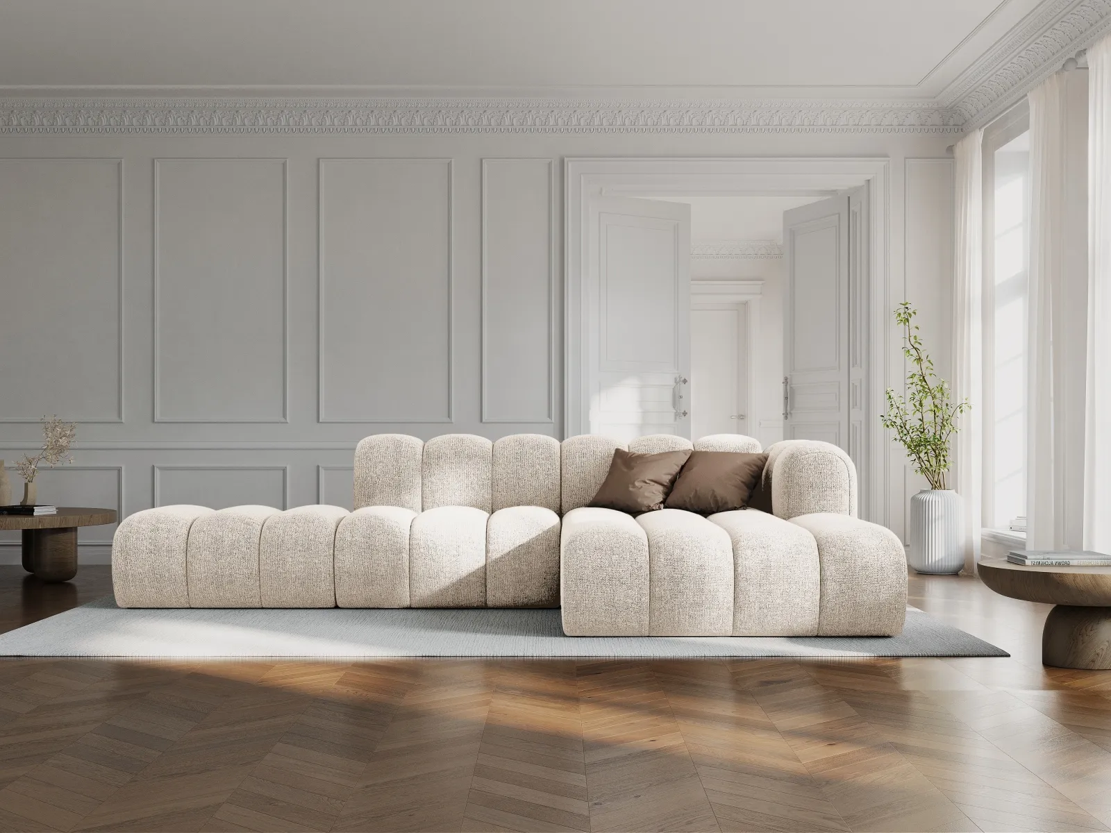 Lupine Modulares 5-Sitzer Ecksofa, Rechte Seite, aus Samt, Chenille oder Boucle, 299x177 cm - Image 80