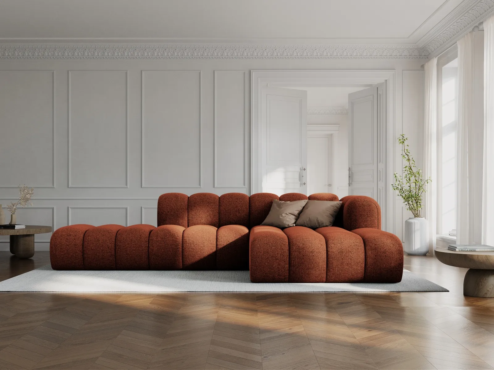 Lupine Modulares 5-Sitzer Ecksofa, Rechte Seite, aus Samt, Chenille oder Boucle, 299x177 cm - Image 94