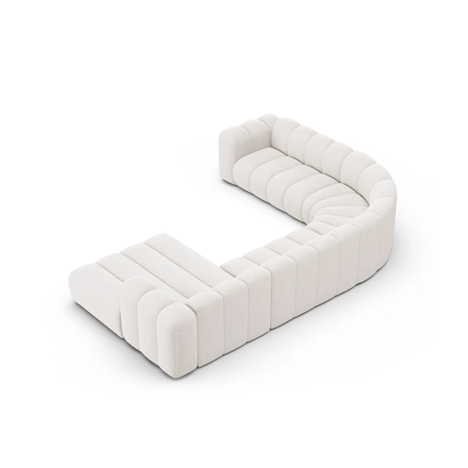Lupine Modulares 6-Sitzer Panoramasofa, Linke Seite aus Samt, Chenille oder Boucle, 370x280 cm - Image 4