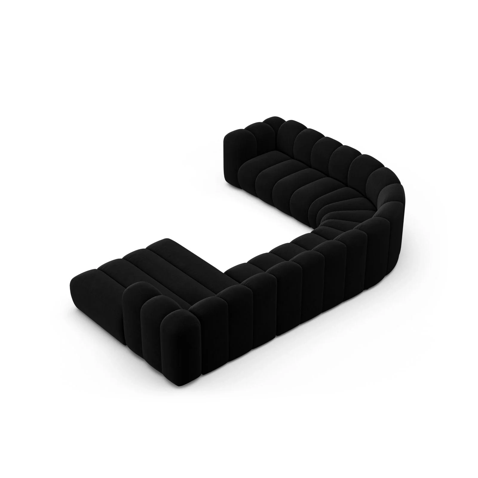 Lupine Modulares 6-Sitzer Panoramasofa, Linke Seite aus Samt, Chenille oder Boucle, 370x280 cm - Image 89