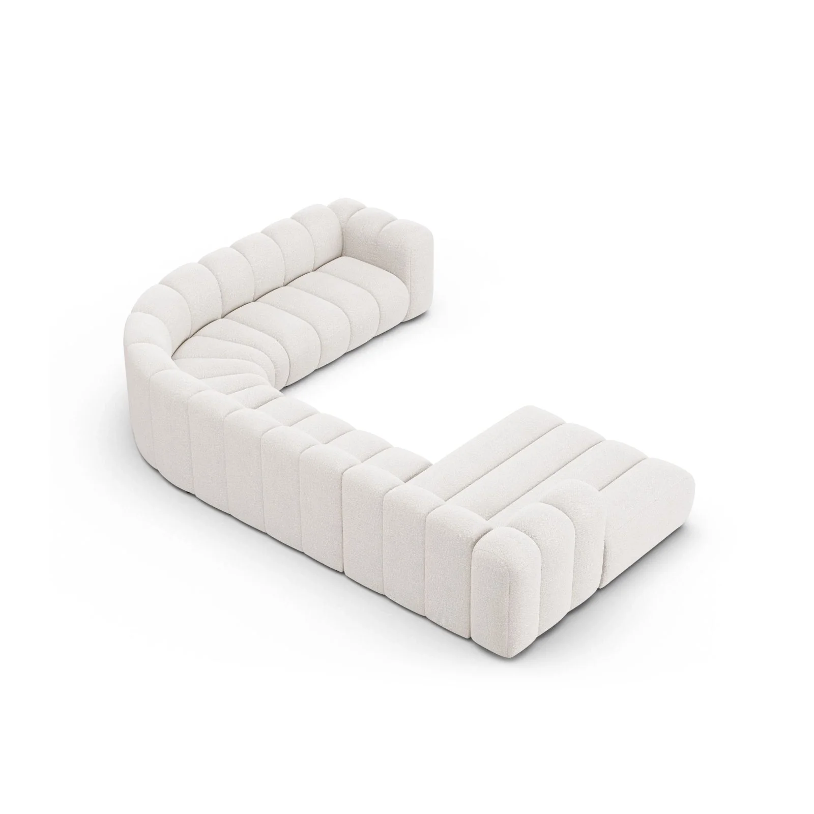 Lupine Modulares 6-Sitzer Panoramasofa, Rechte Seite, aus Samt, Chenille oder Boucle, 370x280 cm - Image 4