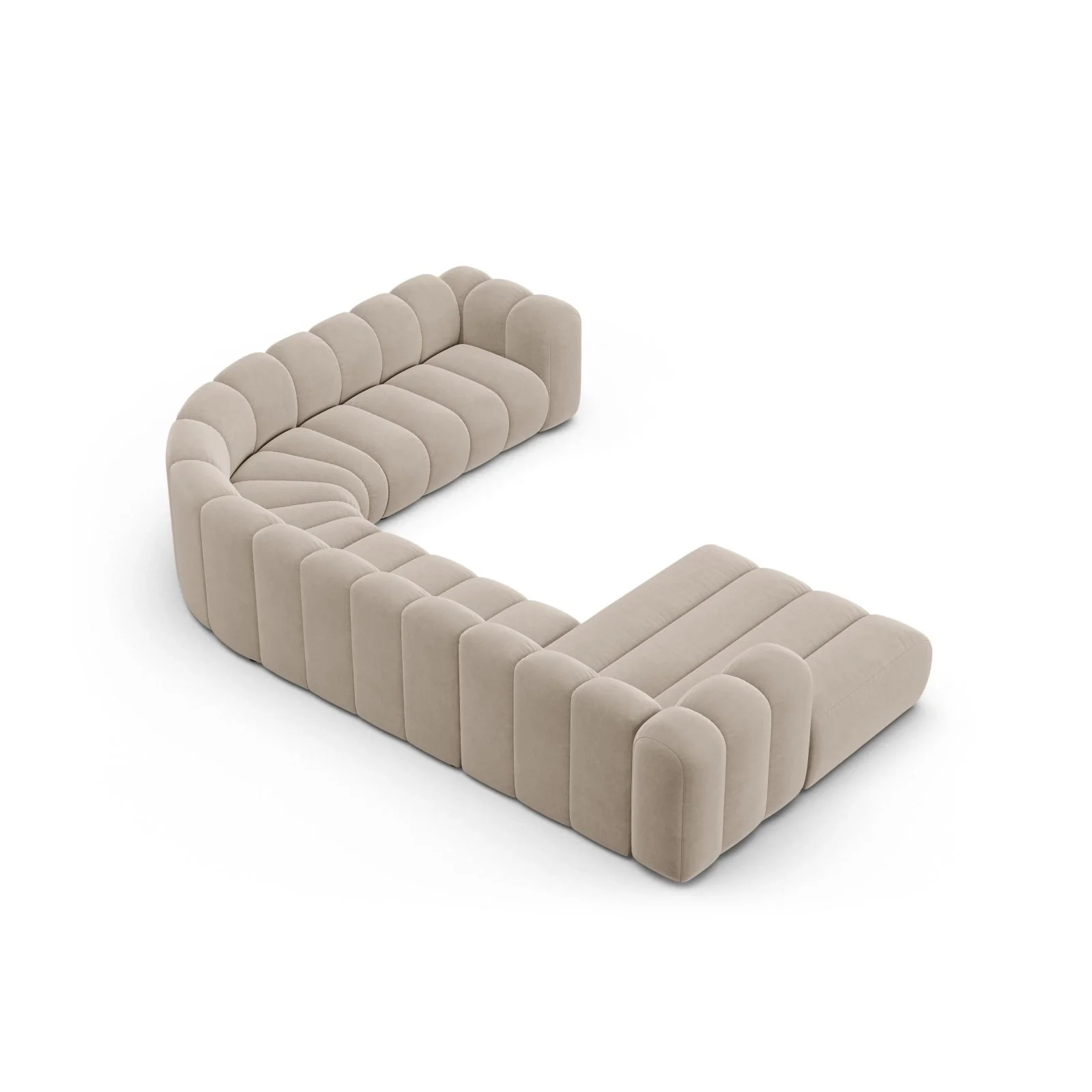 Lupine Modulares 6-Sitzer Panoramasofa, Rechte Seite, aus Samt, Chenille oder Boucle, 370x280 cm - Image 69