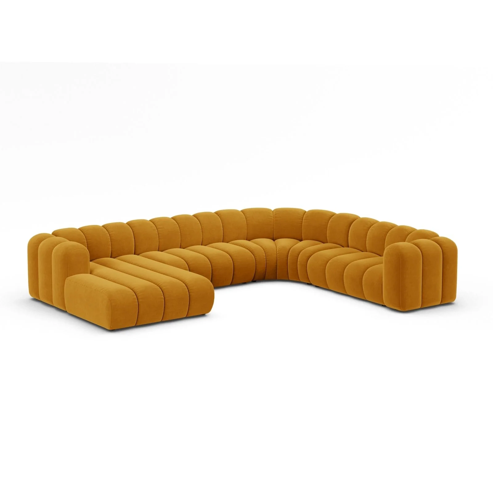 Lupine Modulares 6-Sitzer Panoramasofa, Rechte Seite, aus Samt, Chenille oder Boucle, 370x280 cm - Image 92