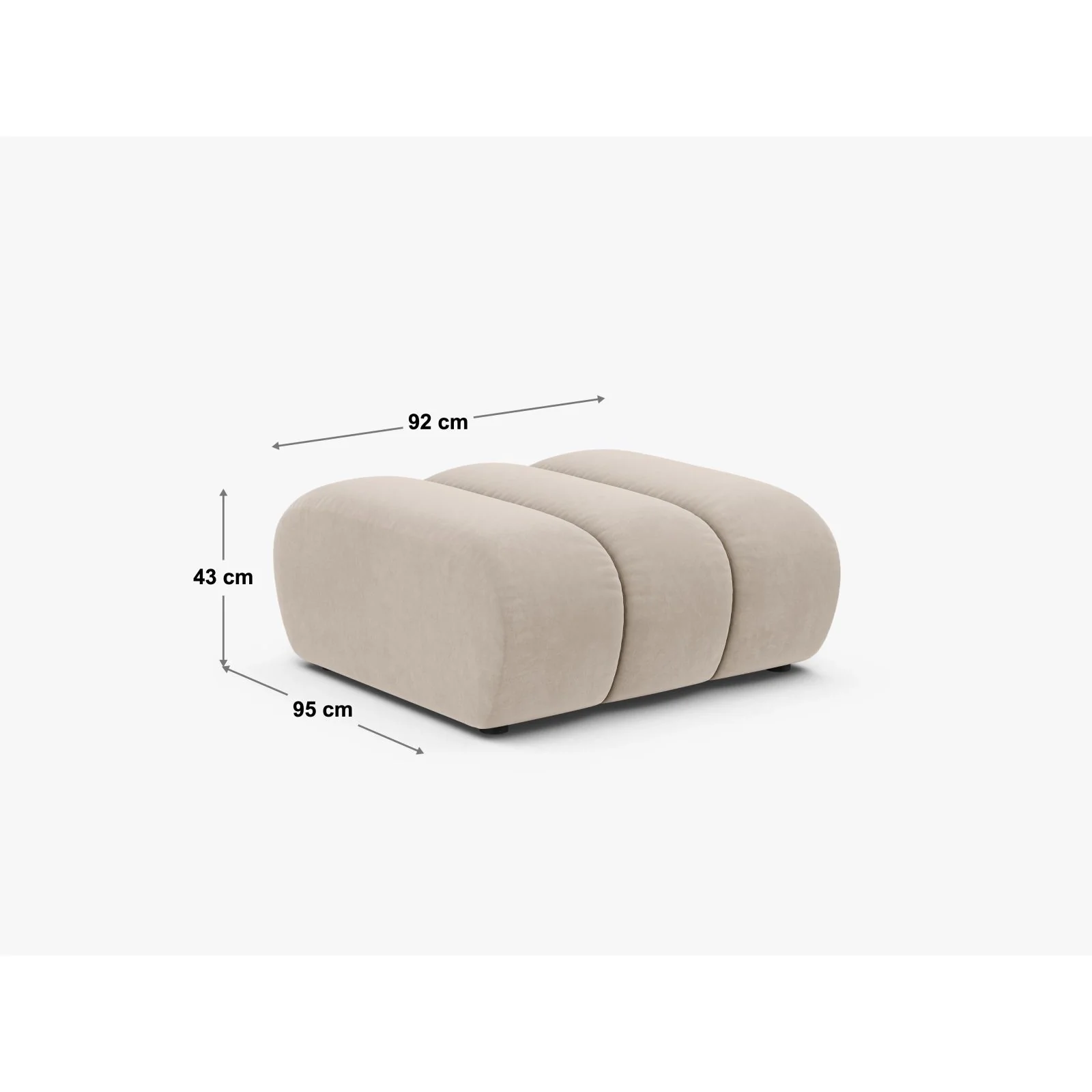 Lupine Pouf aus Samt, Boucle oder Chenille, 92x95 cm - Image 26
