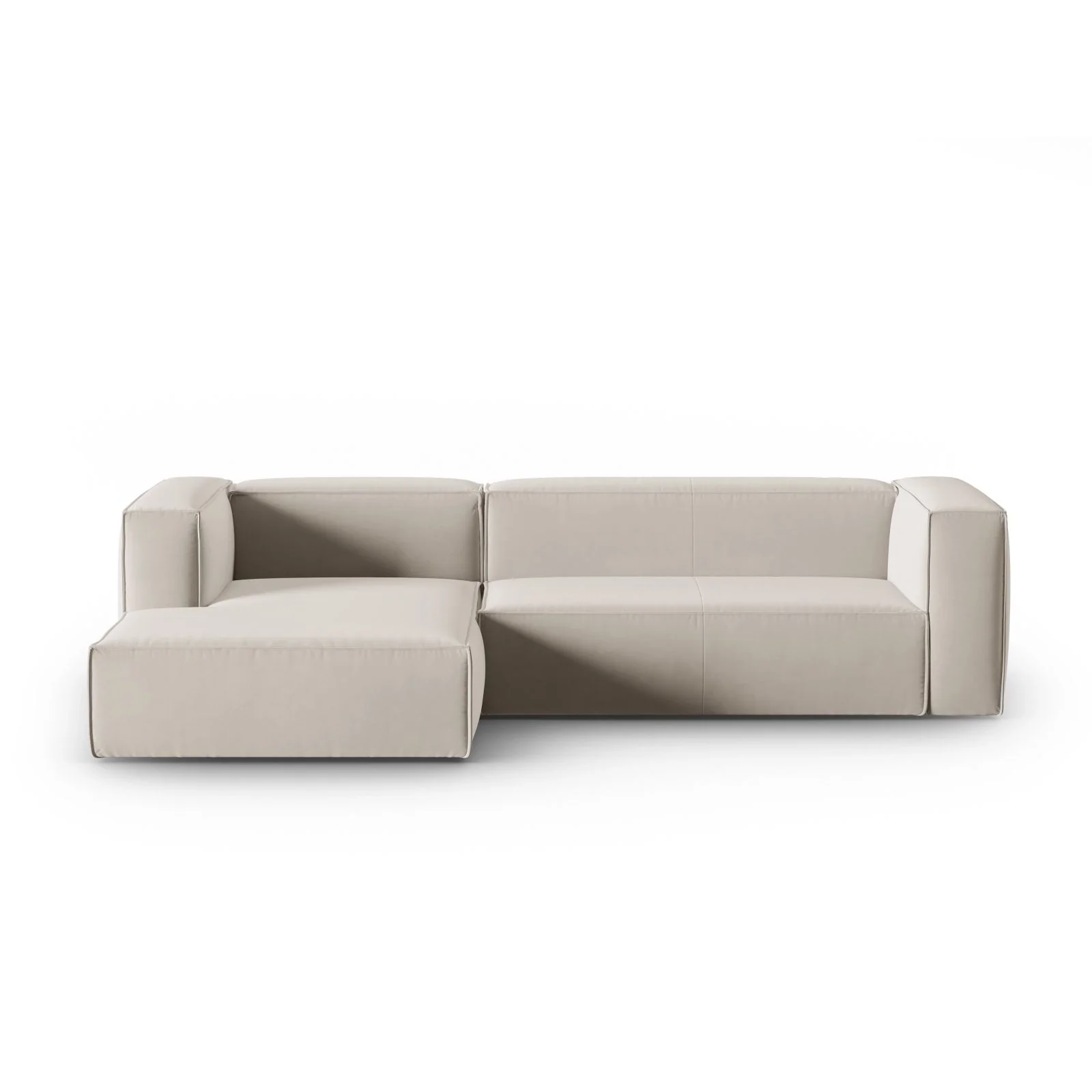 Mackay 4-Sitzer Ecksofa, Linke Seite, aus Samt oder Strukturstoff, 282x166x73 cm