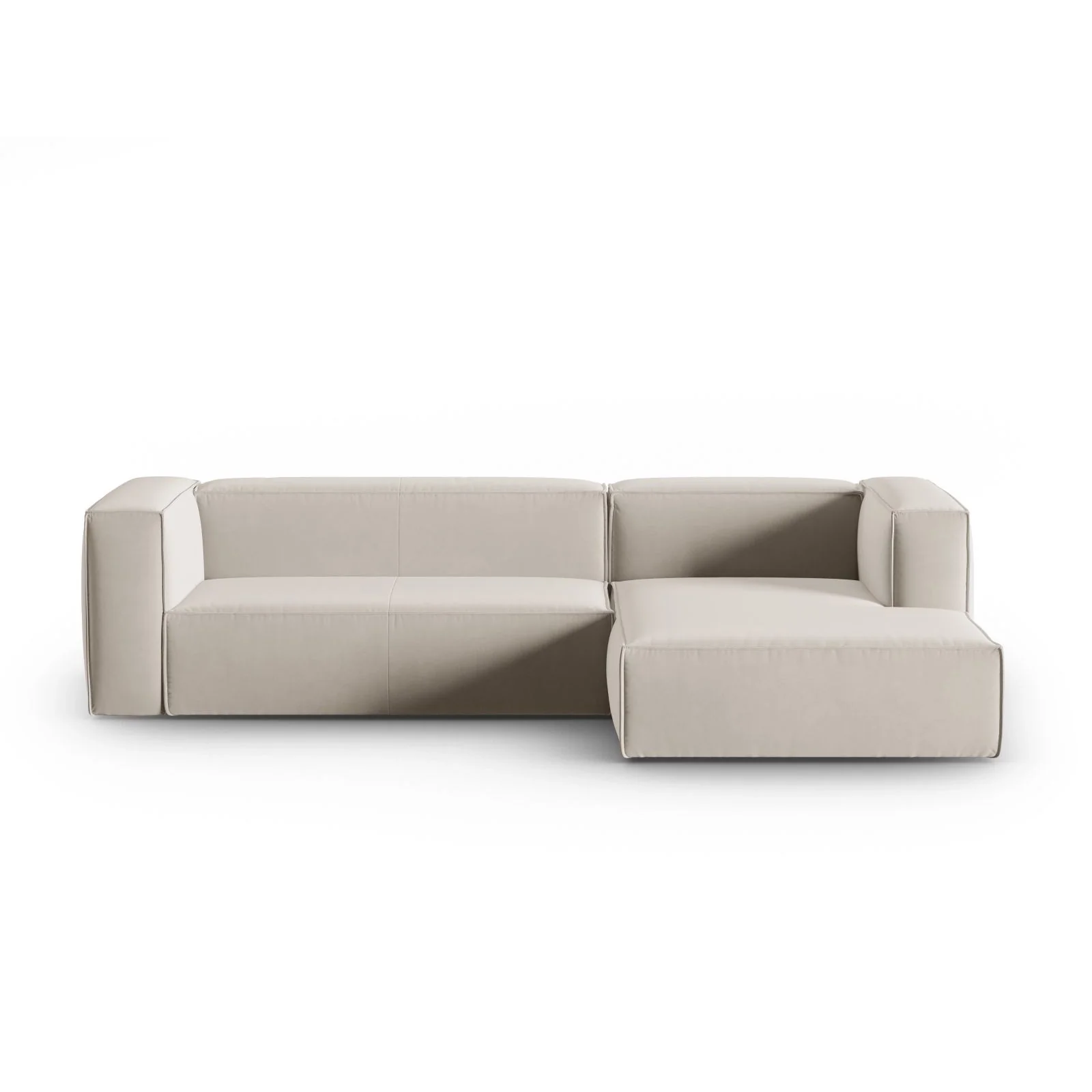 Mackay 4-Sitzer Ecksofa, Rechte Seite, aus Samt oder Strukturstoff, 282x166x73 cm