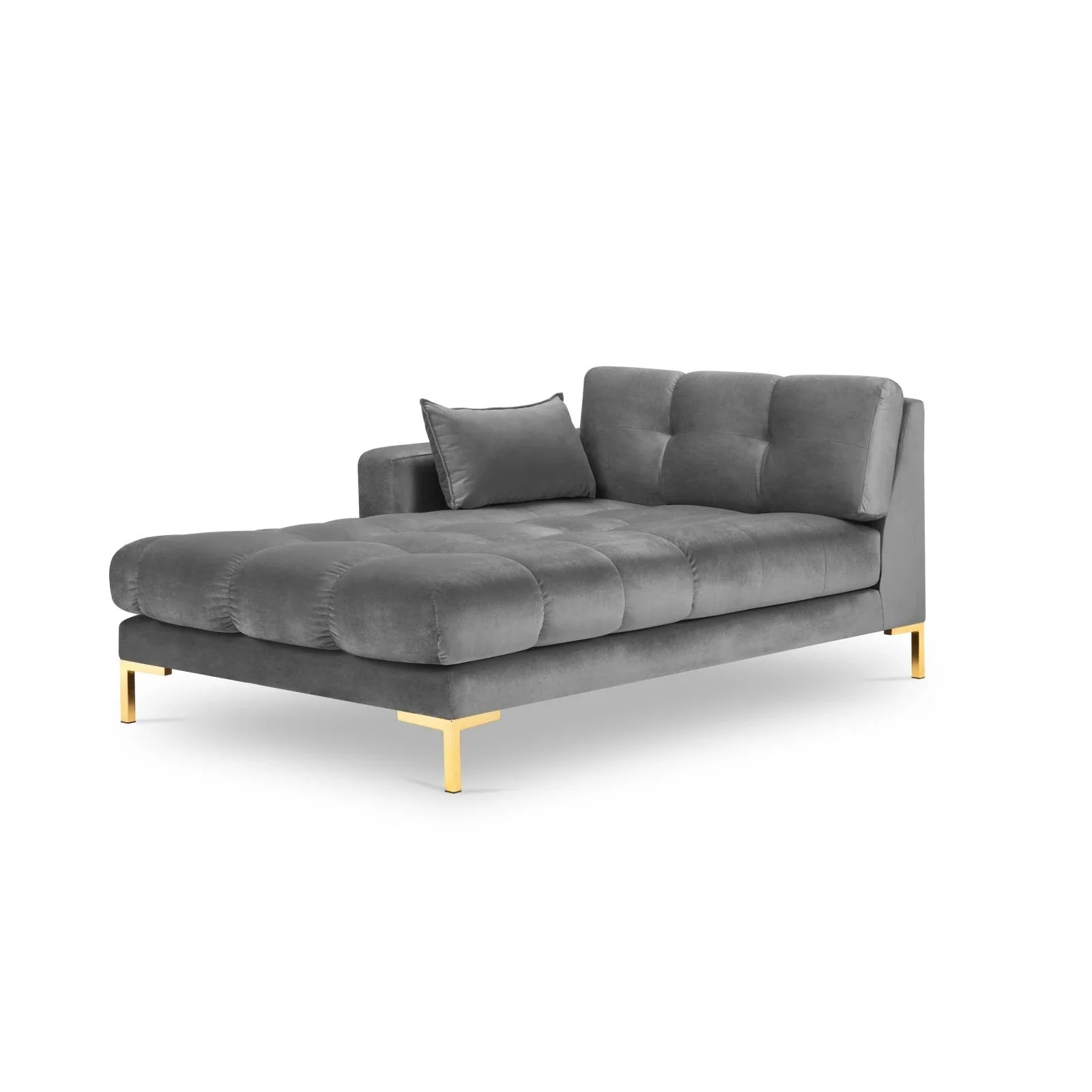 Mamaia 2-Sitzer Chaiselongue Linke Seite, Beine Goldmetall, mit Bezug aus Samt oder Strukturstoff, 185x102 cm - Image 45