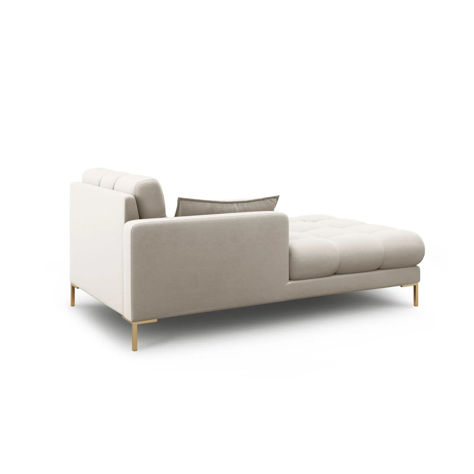 Mamaia 2-Sitzer Chaiselongue Linke Seite, Beine Goldmetall, mit Bezug aus Samt oder Strukturstoff, 185x102 cm - Image 6