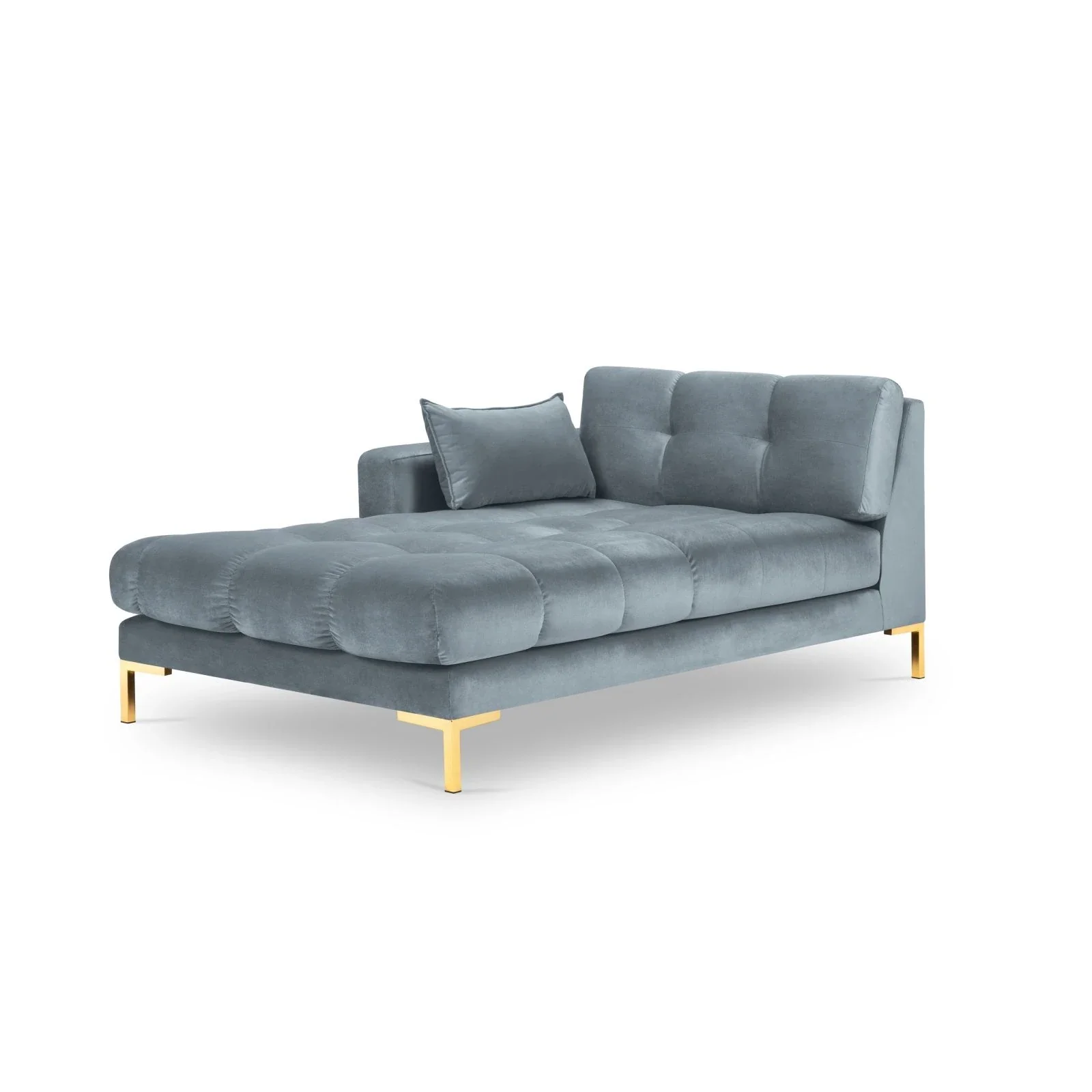 Mamaia 2-Sitzer Chaiselongue Linke Seite, Beine Goldmetall, mit Bezug aus Samt oder Strukturstoff, 185x102 cm - Image 93