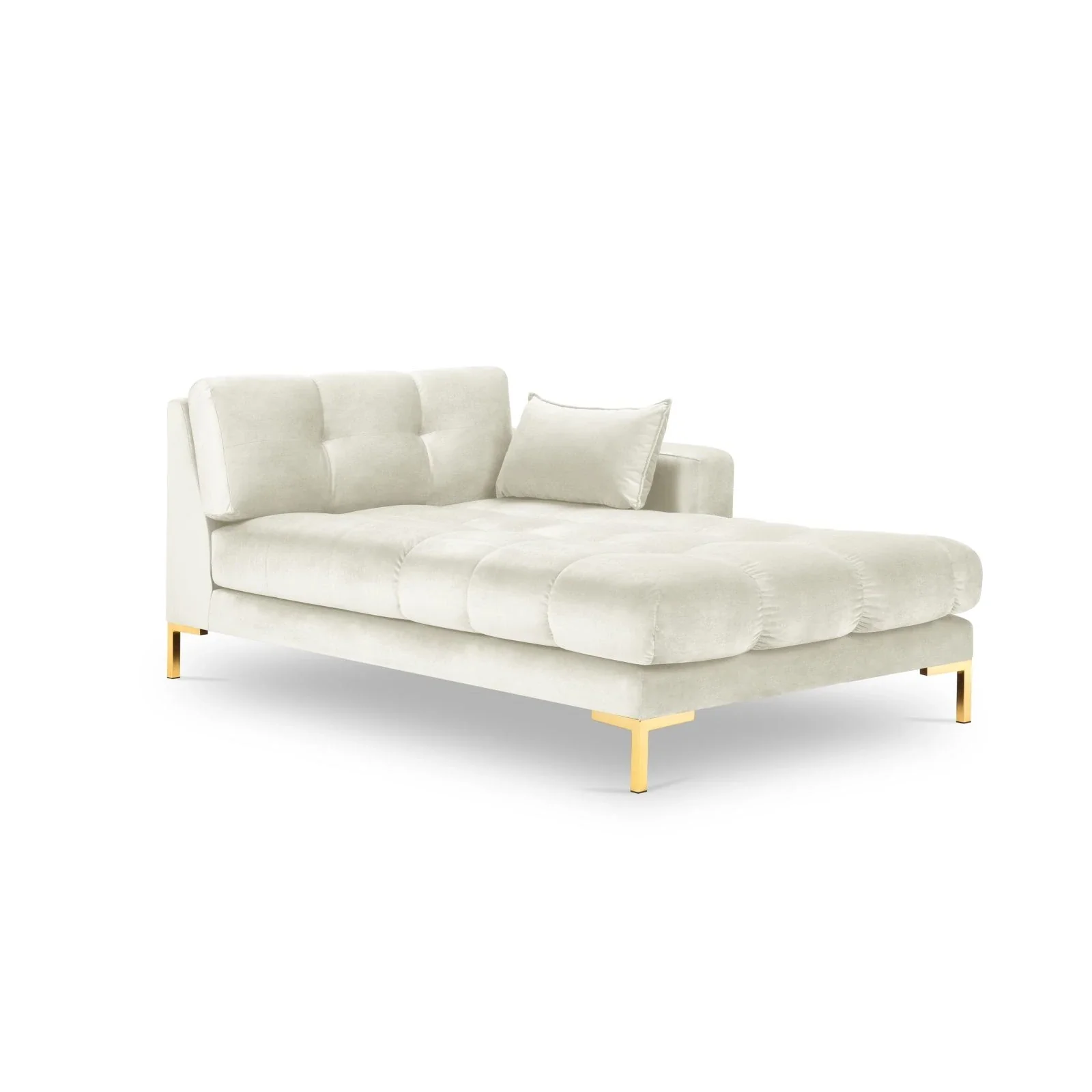 Mamaia 2-Sitzer Chaiselongue Rechte Seite, Beine Goldmetall, mit Bezug aus Samt oder Strukturstoff, 185x102 cm - Image 33